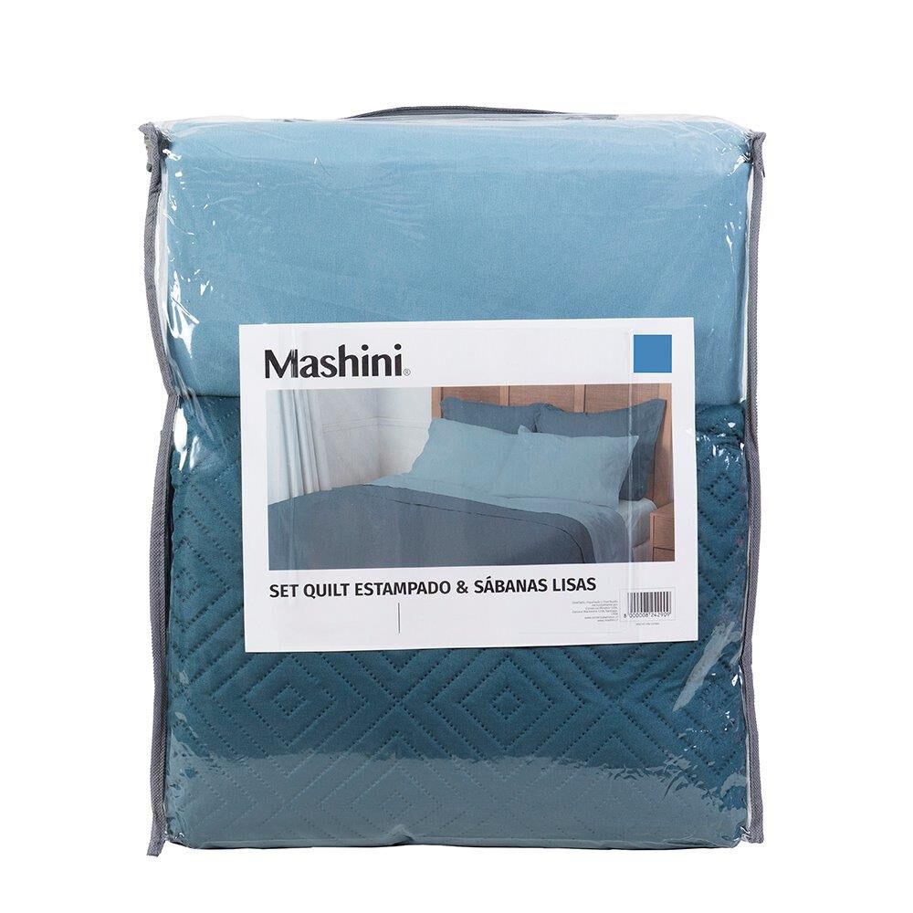 Set Cubrecama + Sabana 1.5 Plazas Azul image number 3.0
