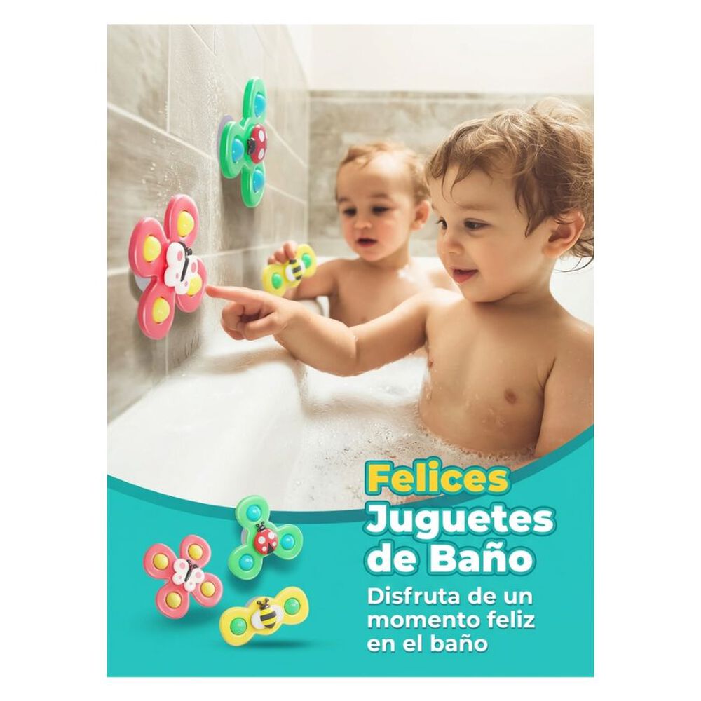 Juguete Sensorial Giratorio Spinner Ventosa Bebe 3 Piezas image number 1.0