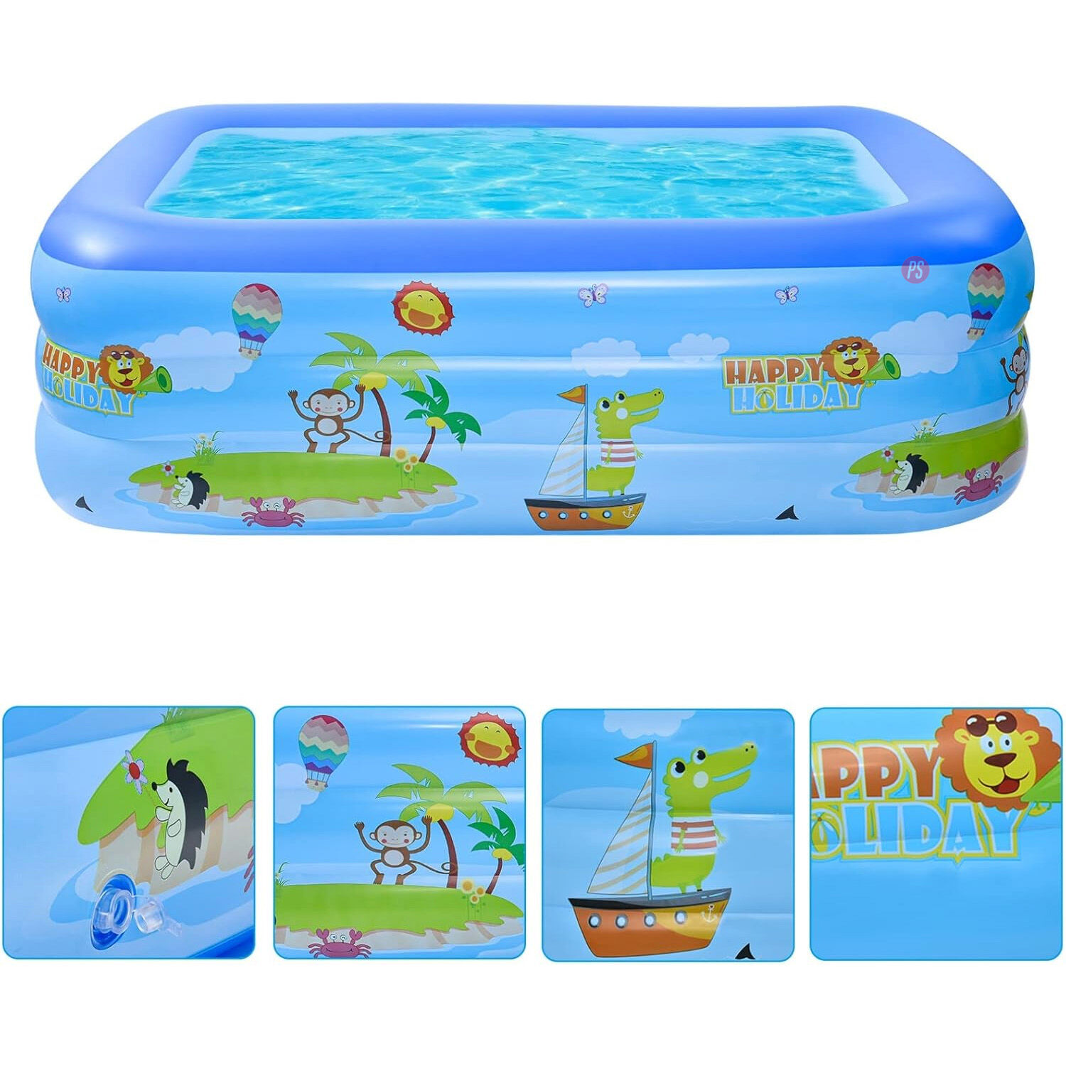 Piscina Inflable 115x85x56cm Con 3 Anillos Dise&ntilde;o - Ps image number 1.0