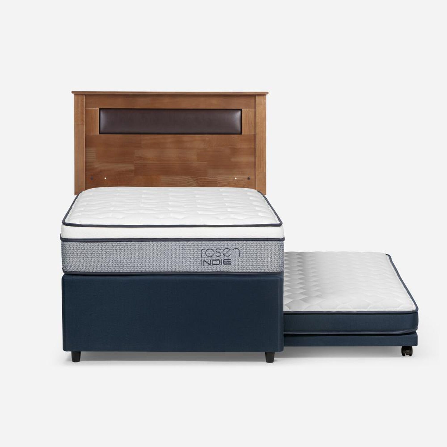 Cama Nido Rosen Indie / 1.5 Plazas / Base Normal + Respaldo Ferrara image number 0.0