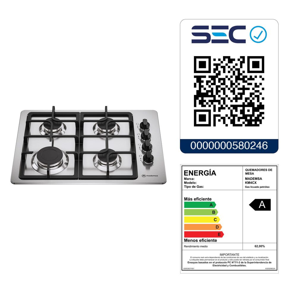 Kit Empotrable Horno Om6tb + Encimera Km4cx + Campana Dm6ss image number 13.0