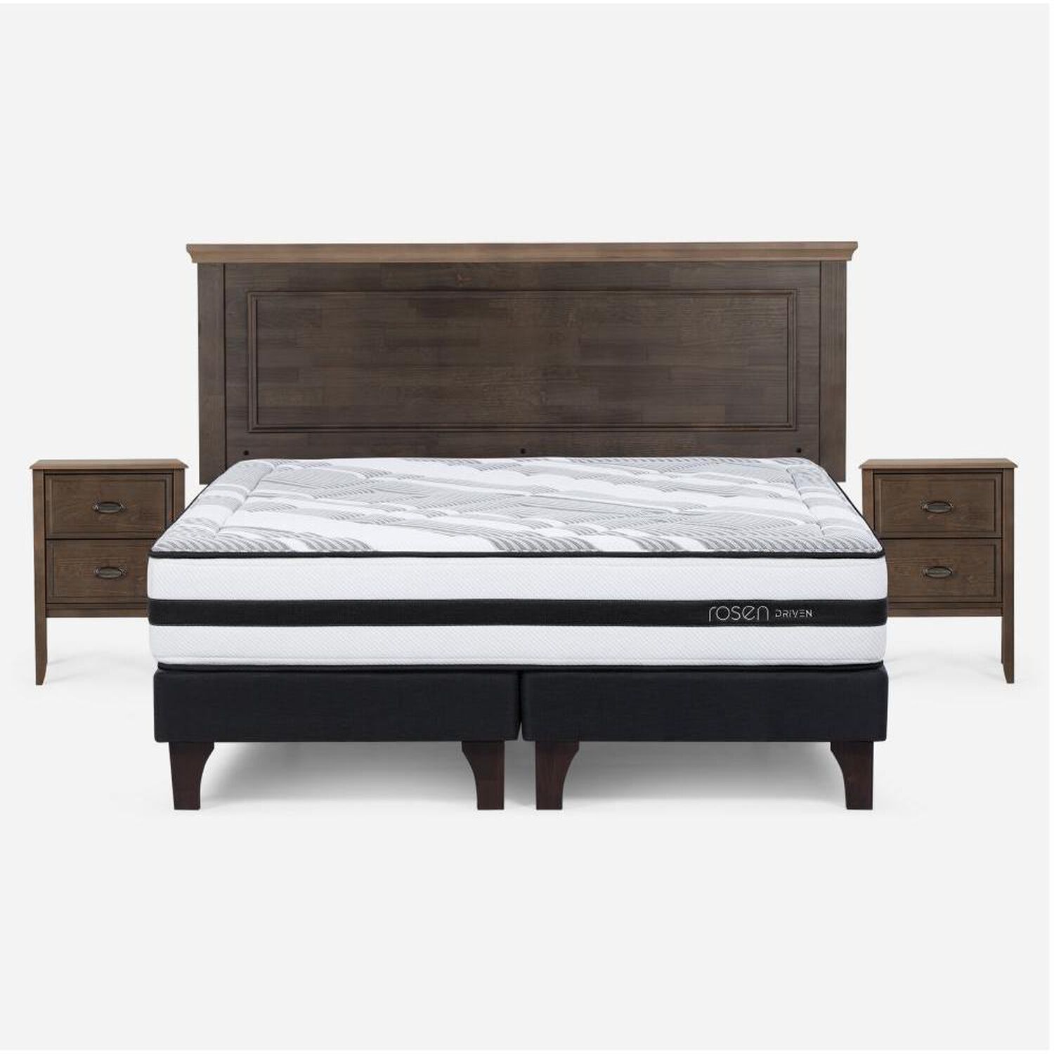 Cama Europea Rosen Driven / King / Base Dividida + Set De Maderas Anna image number 0.0