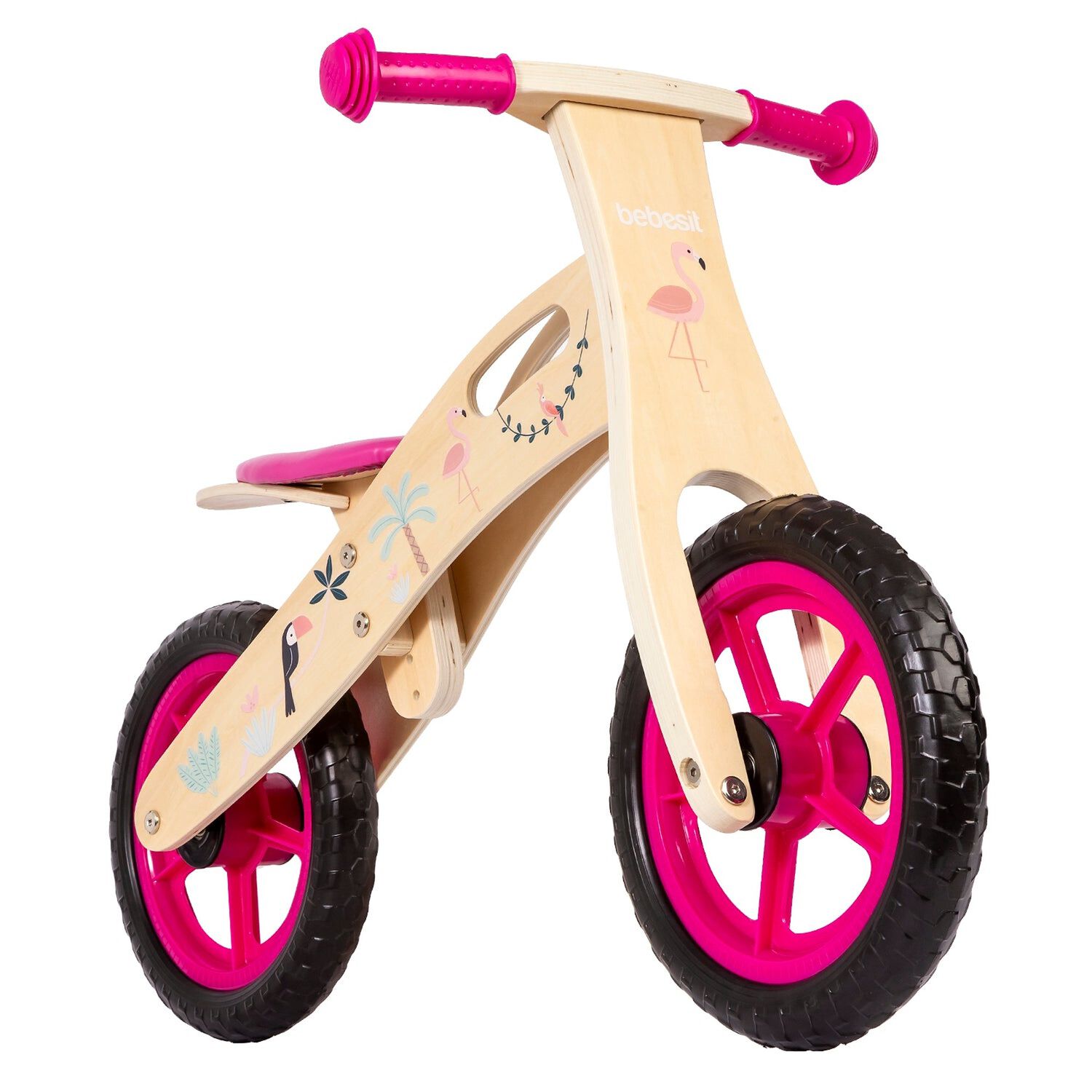 Bicicleta De Equilibrio Aprendizaje Madera Flamenco Rosa image number 0.0
