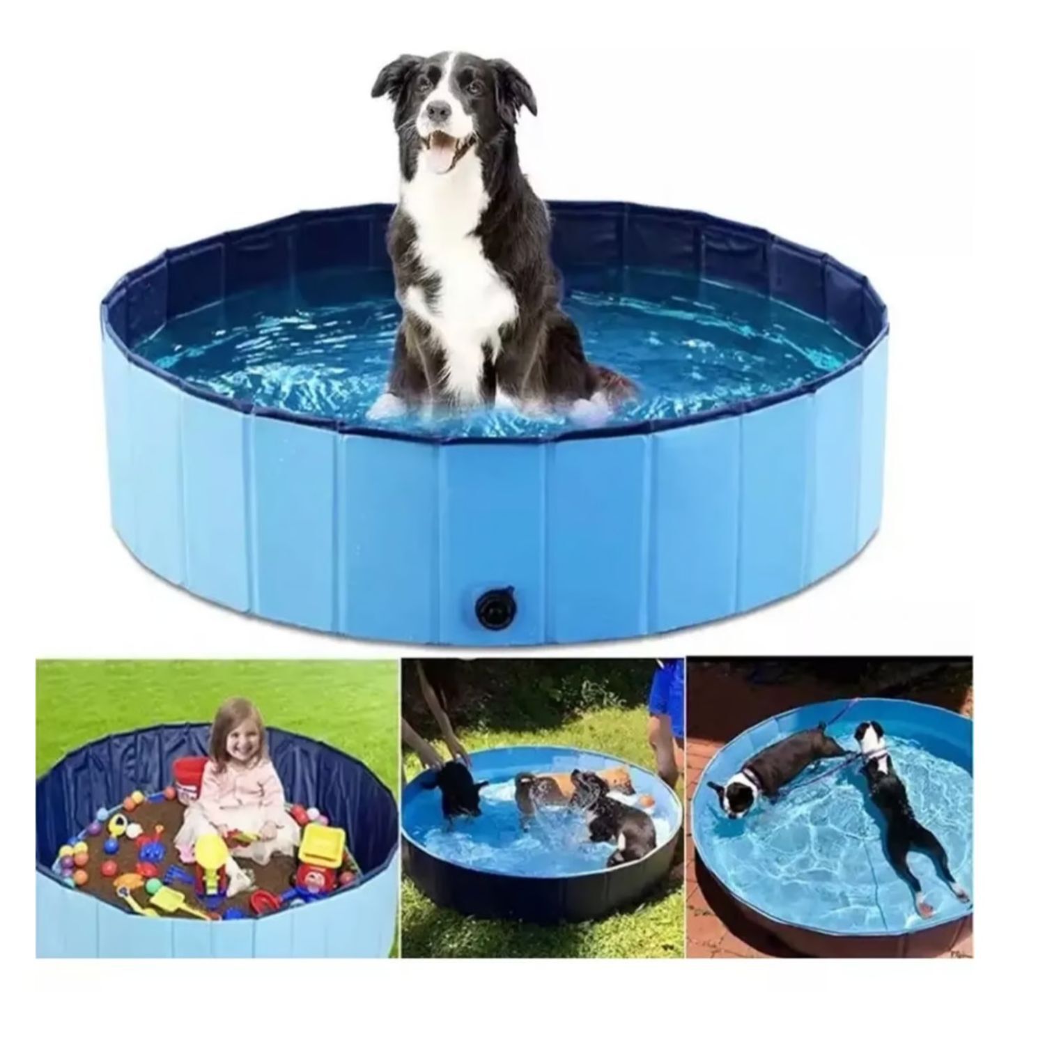 Piscina Plegable Para Perros Mascotas Piscina Verano 80x20cm image number 2.0