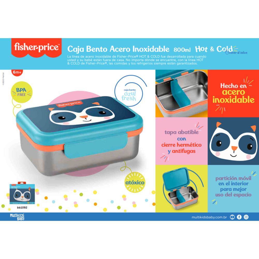 Lonchera Bento Box Acero Fisher Price Azul Bb1092 image number 2.0