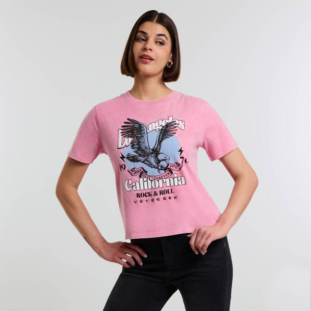 Polera Vintage Manga Corta Cuello Redondo Mujer Rolly Go image number 0.0