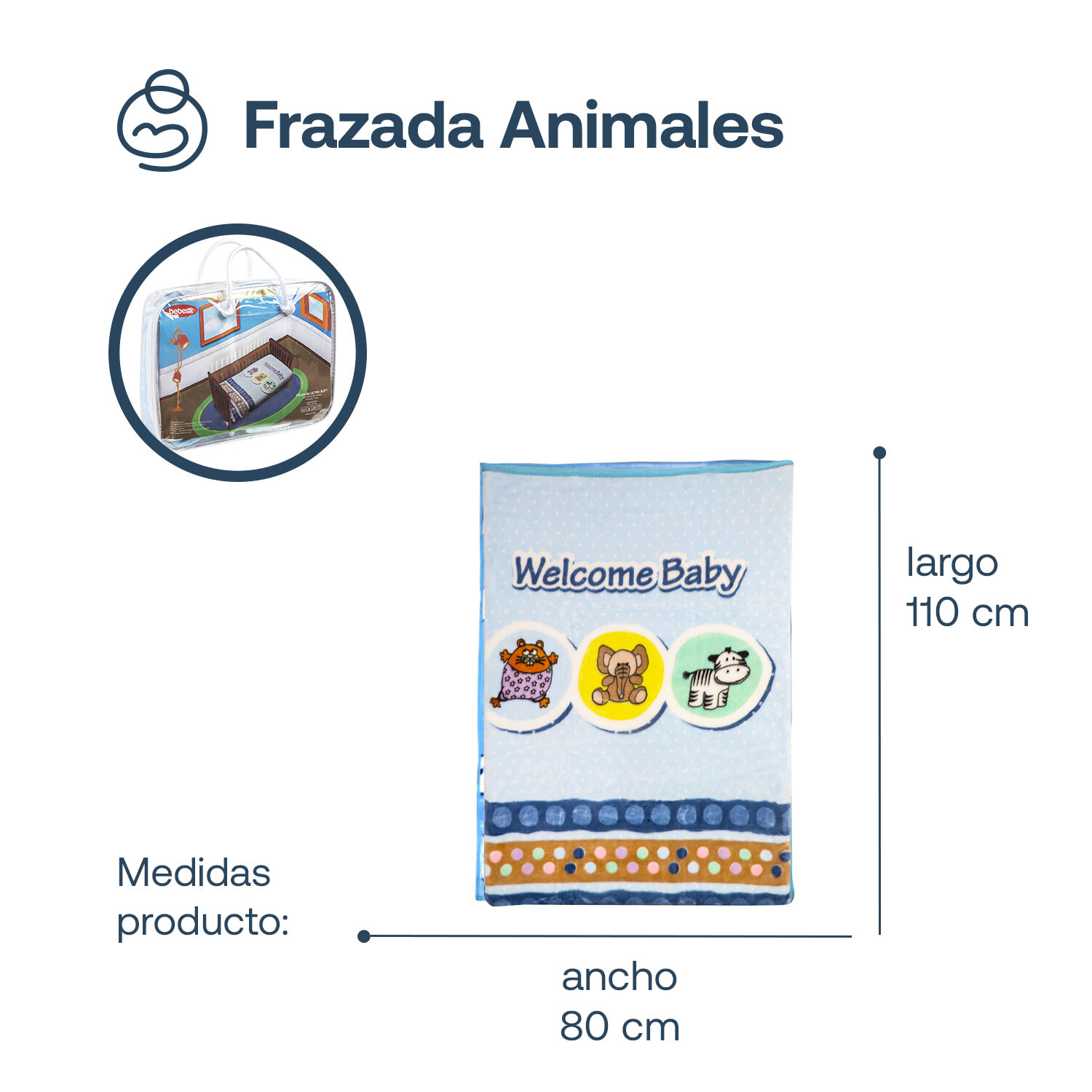 Frazada Animales Celeste Bebesit image number 6.0