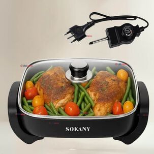Sartén Eléctrico Sokany 1500w Olla Antiadherente Multifuncional