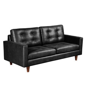 Sofa Napoles 3 Cuerpos Cuero Kentucky Negro