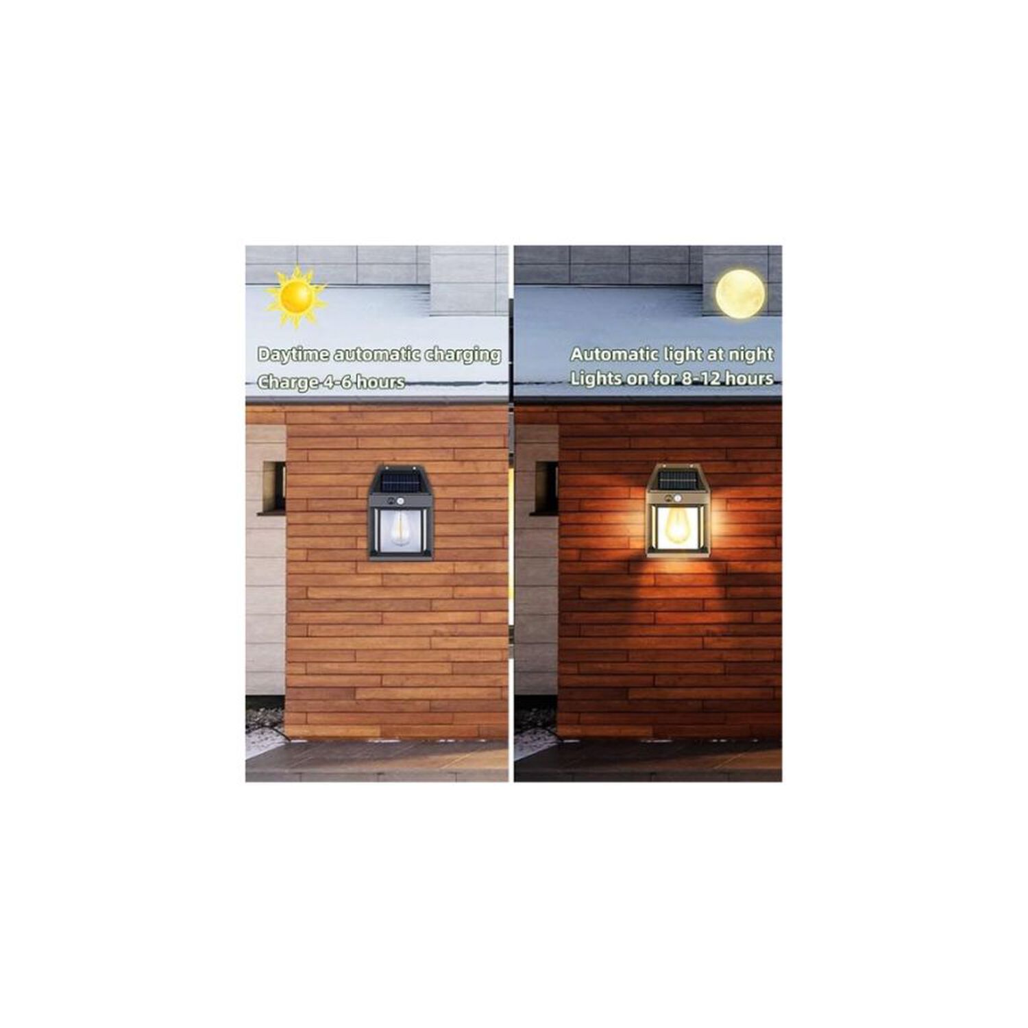 Lampara Aplique De Pared Solar Pare Exterior Iluminacion Led image number 2.0