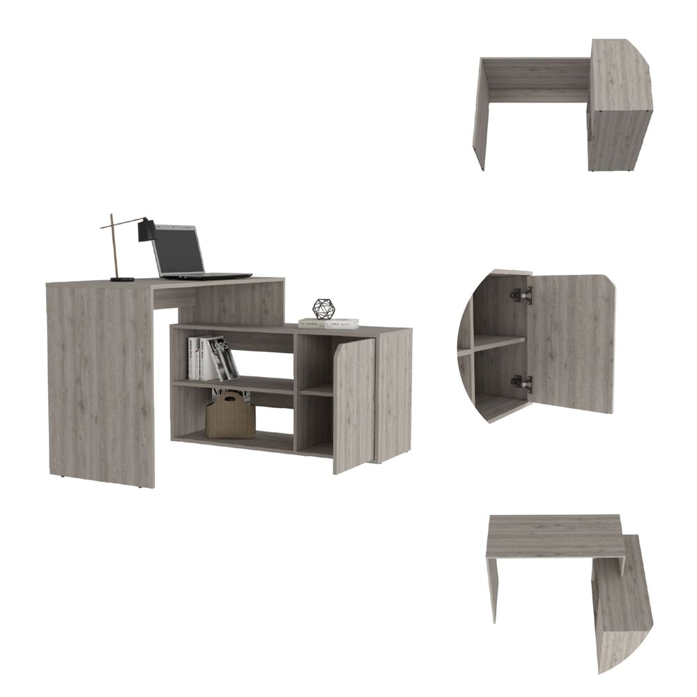 Escritorio En L 1 Puerta 116,6x100x73,6 Cm Fm-033g Gris image number 3.0