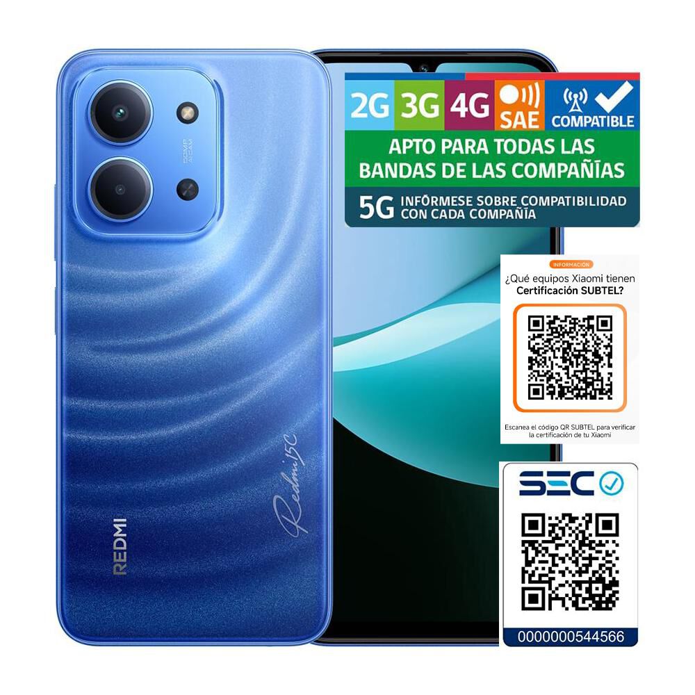 Smartphone Xiaomi Redmi 15C / 128 GB / Blue / Liberado image number 8.0