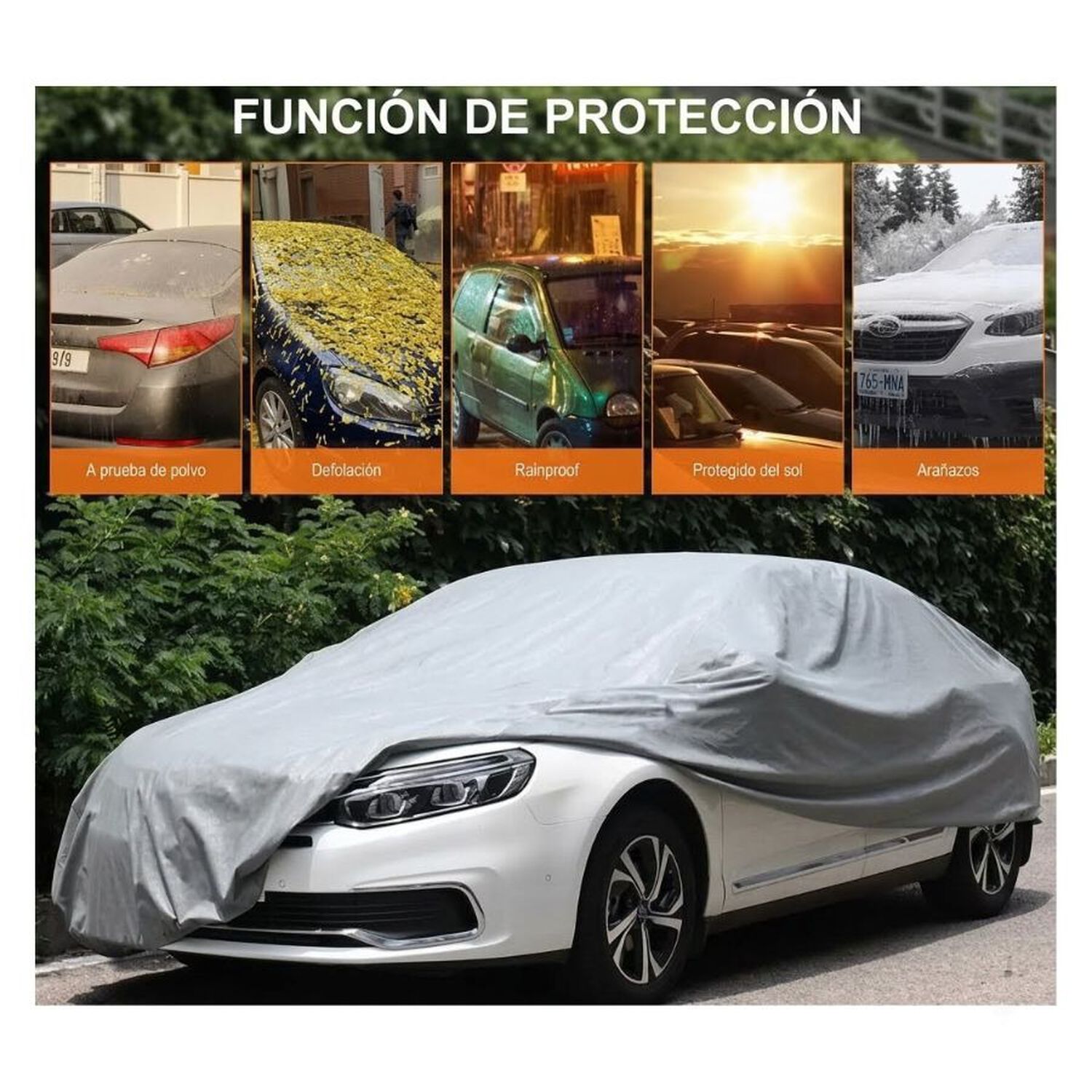 Funda Cobertor Auto Impermeable Con Filtro Talla Xl image number 3.0