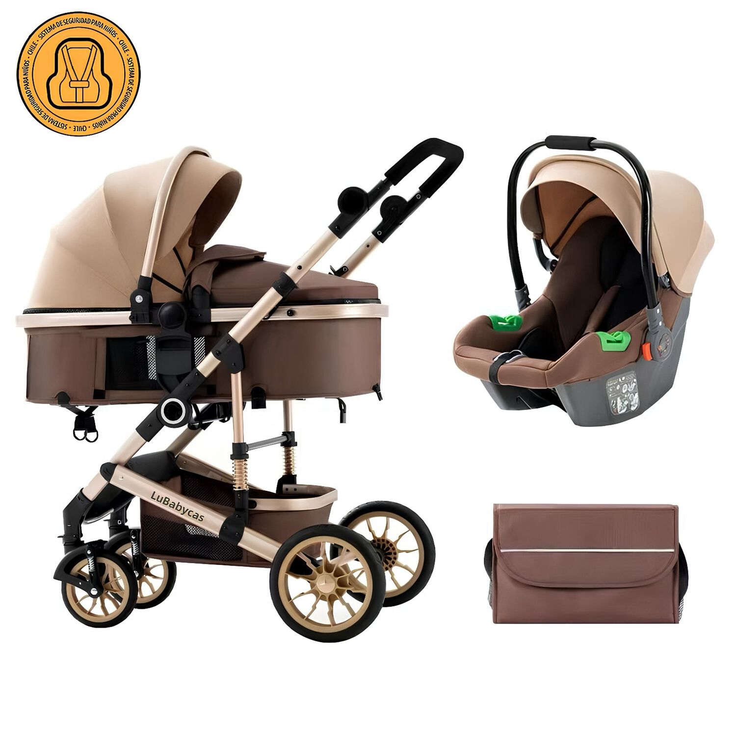 Coche Travel System Con Accesorios Musso Cafe Lubabycas image number 8.0