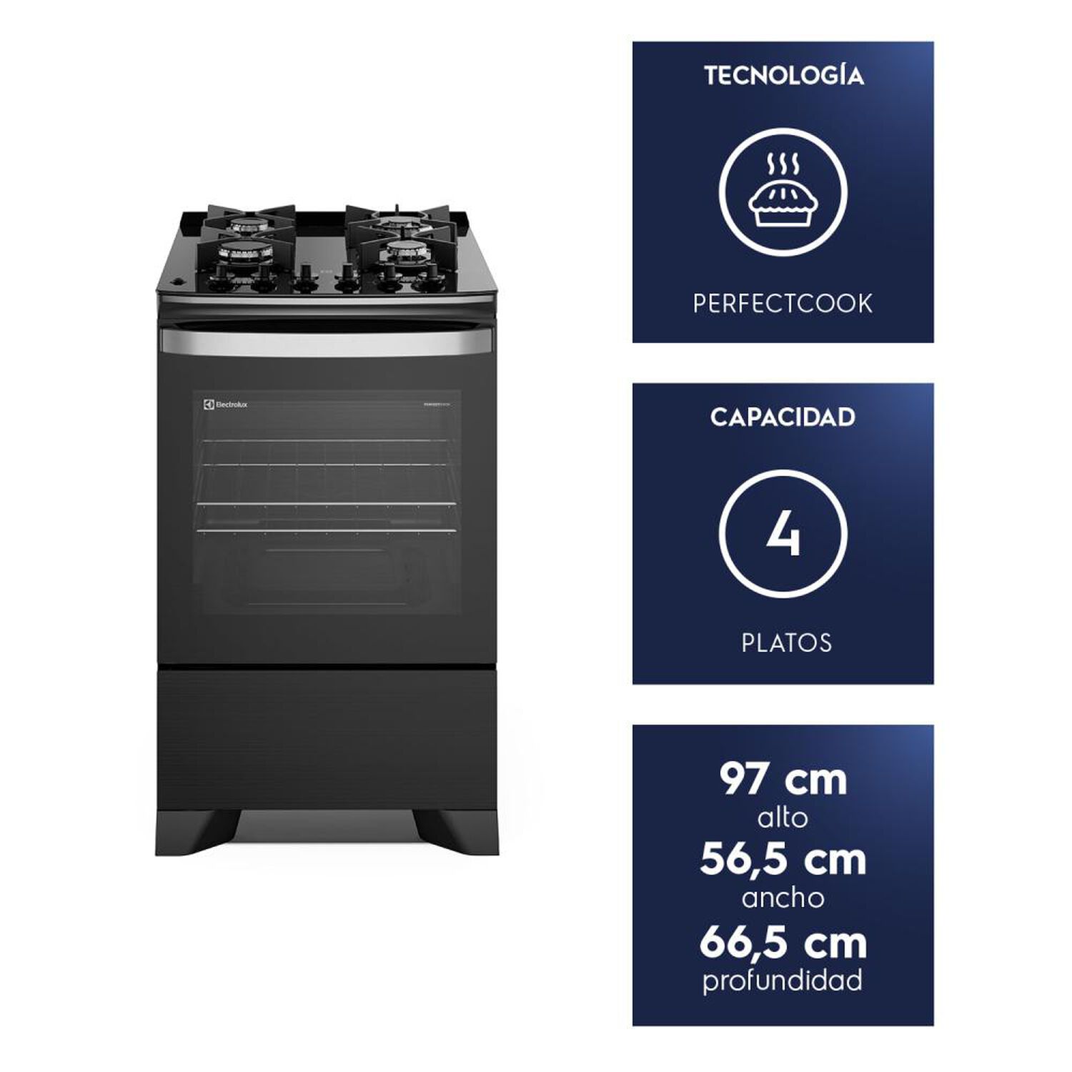 Cocina A Gas Electrolux F4epb 4 Quemadores image number 6.0