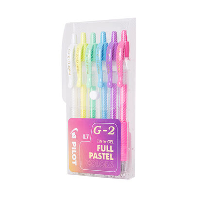 Set 6 L&aacute;pices Gel G-2 0.7mm Pasteles Pilot