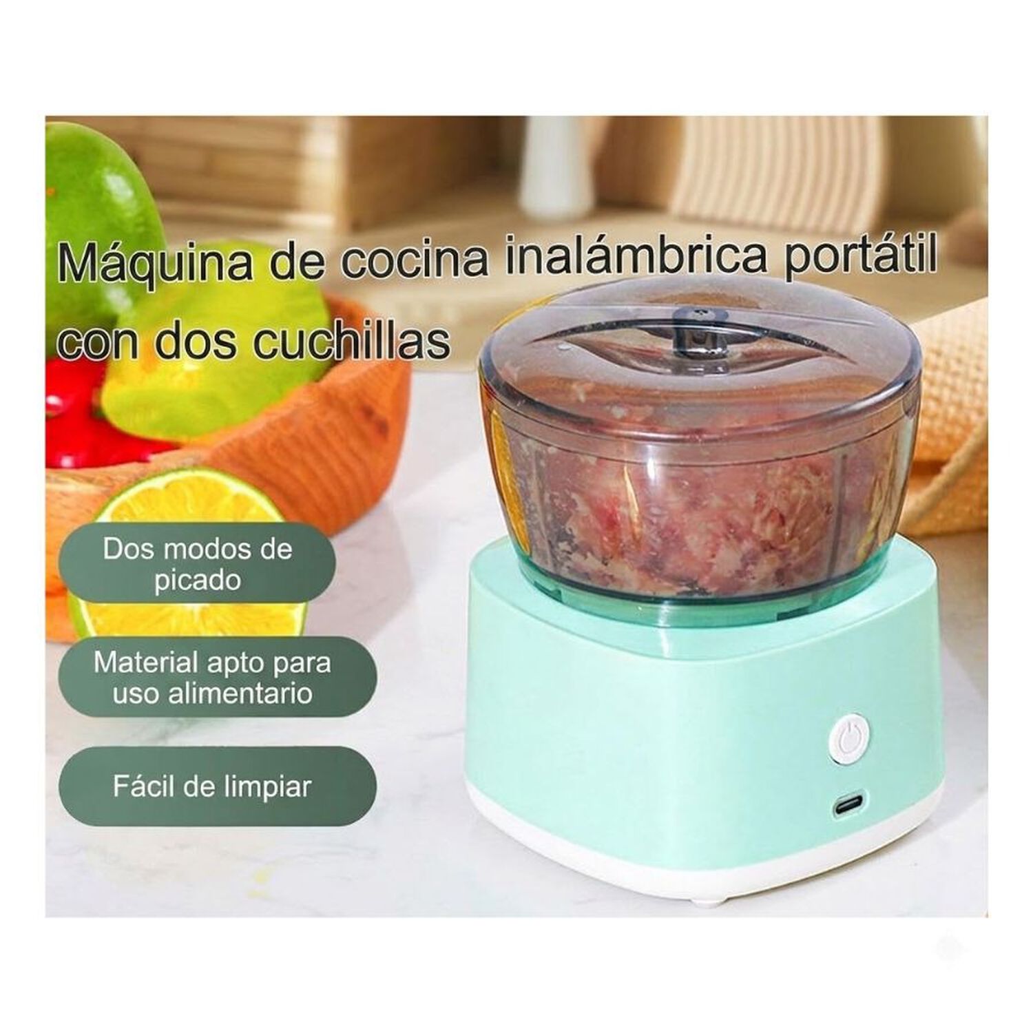 Mini Procesador De Alimentos El&eacute;ctrico Port&aacute;til Usb 45w image number 1.0