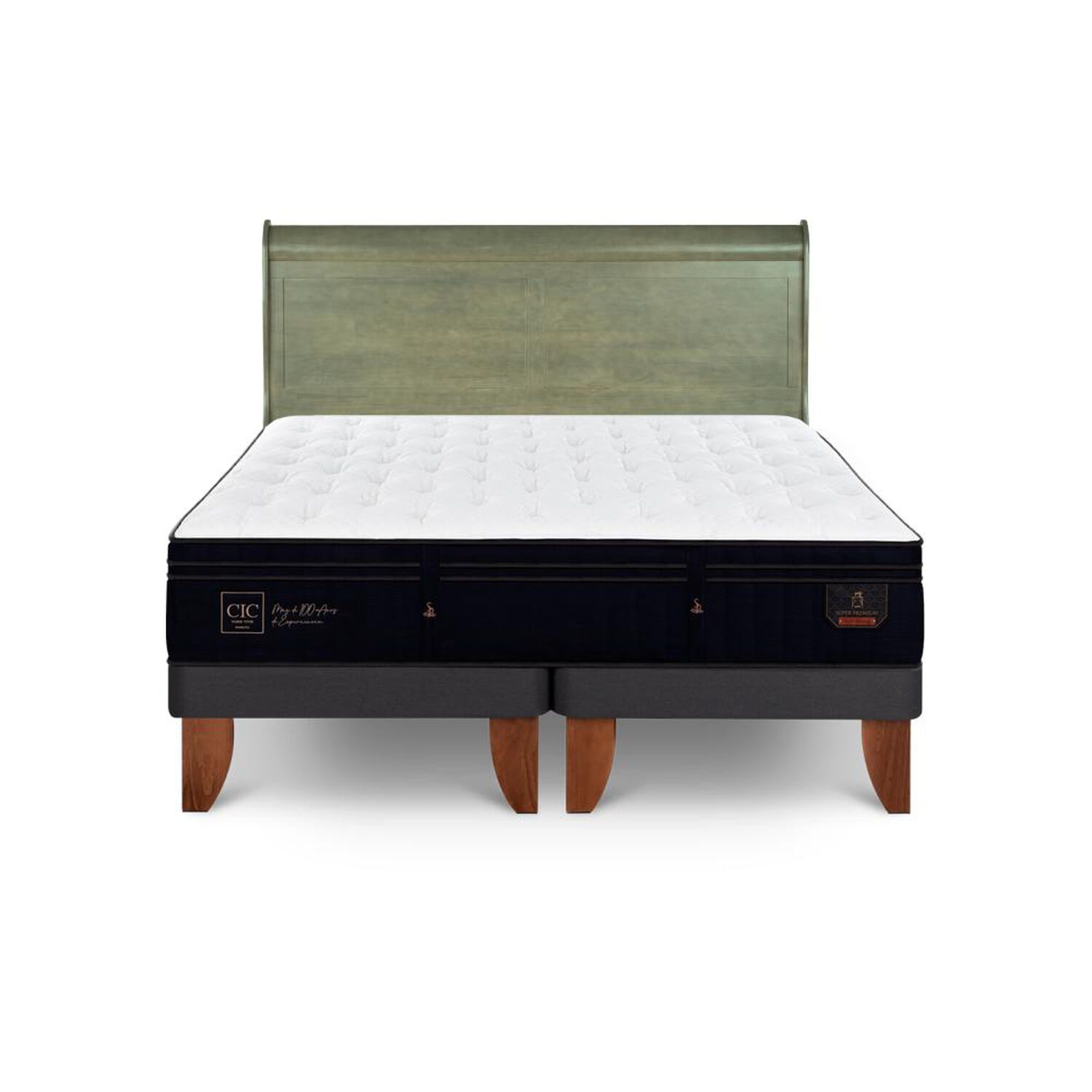 Cama Europea Cic Linea Premium / 2 Plazas / Base Dividida + Respaldo image number 0.0