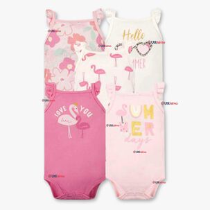 Pack 5 Bodys Ni&ntilde;a Sin Manga Tedmimak 100% Algod&oacute;n Hello Princess