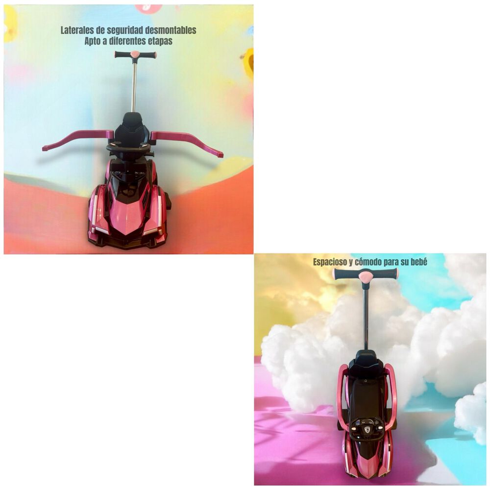 Correpasillo Andador Auto Con Manilla Lubabycas Rosado image number 5.0