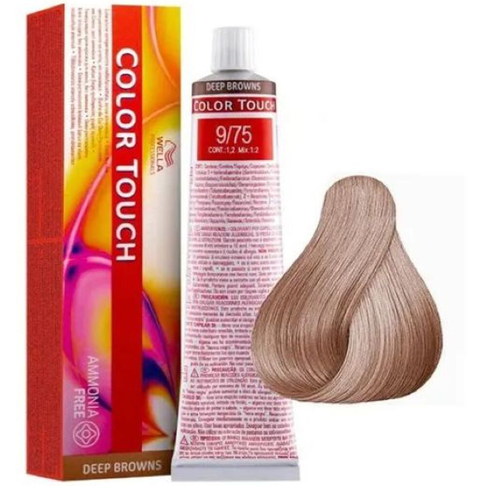 Tinte Para Cabello Wella Color Touch 9/75 Rubio Muy Claro Marron Caoba 60ml image number 0.0
