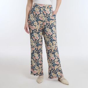 Pantalón Full Print Tiro Medio Palazzo Mujer Geeps