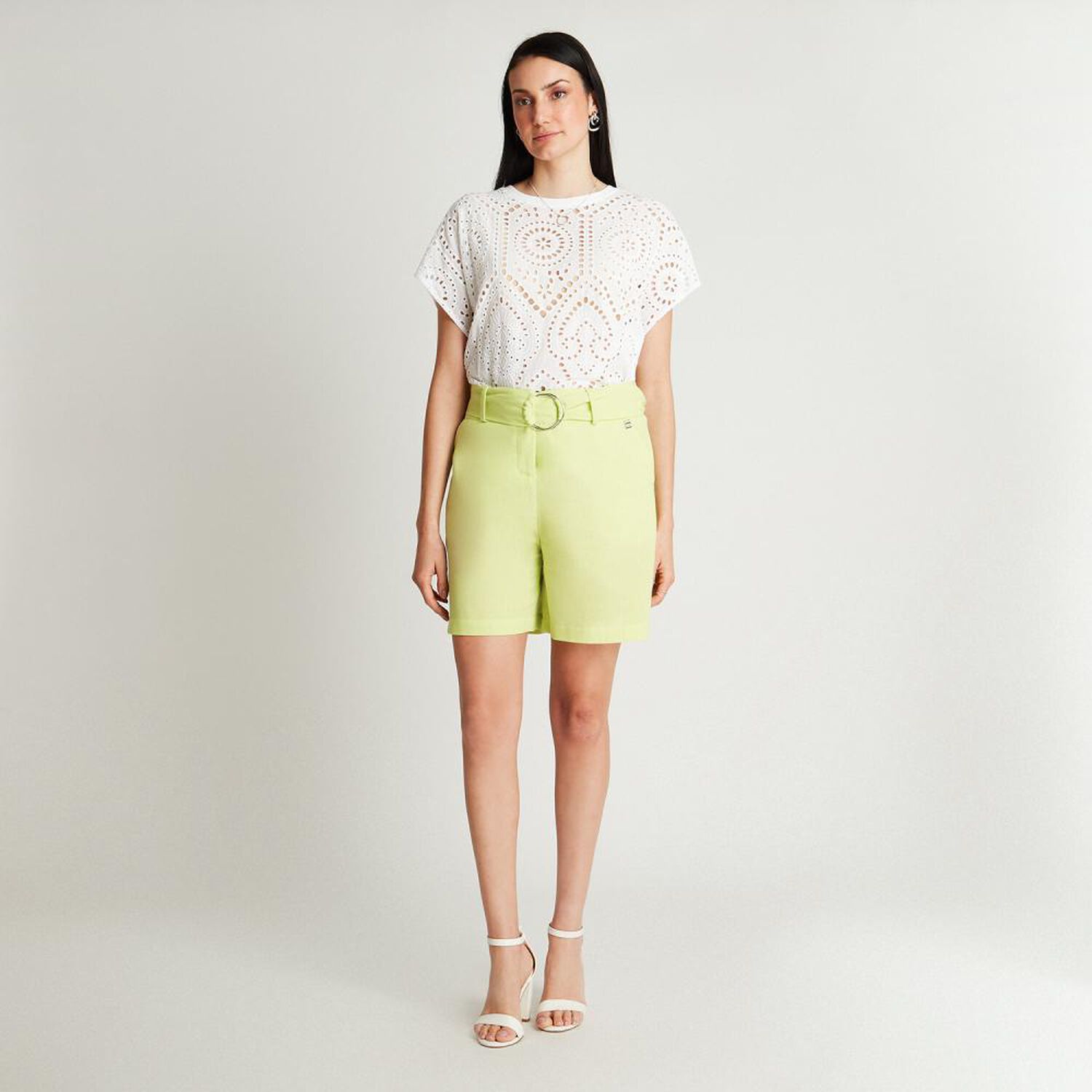 Bermuda Tiro Alto Straight Mujer Lorenzo Di Pontti image number 1.0