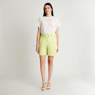 Bermuda Tiro Alto Straight Mujer Lorenzo Di Pontti