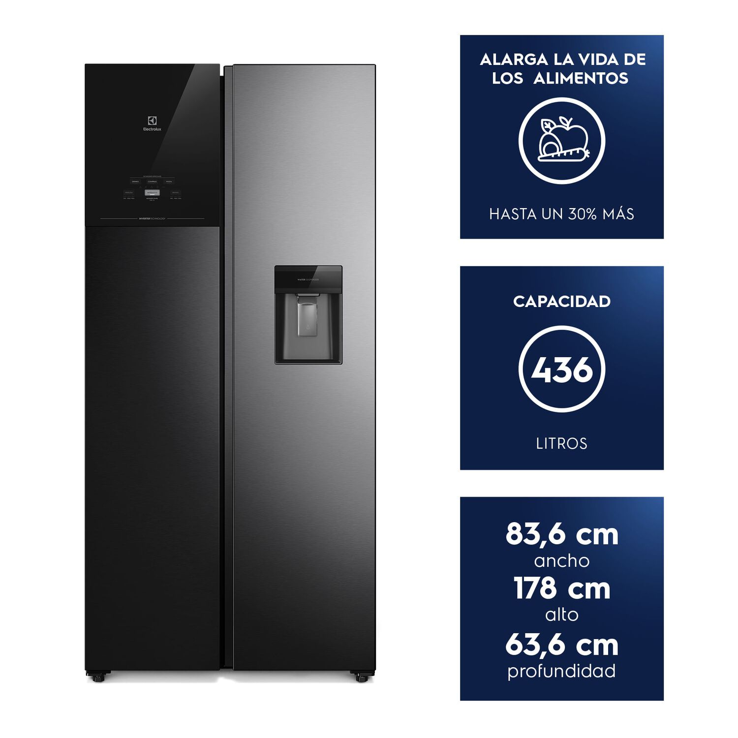 Refrigerador 436l No Frost Side By Side Inverter Es40wb image number 1.0