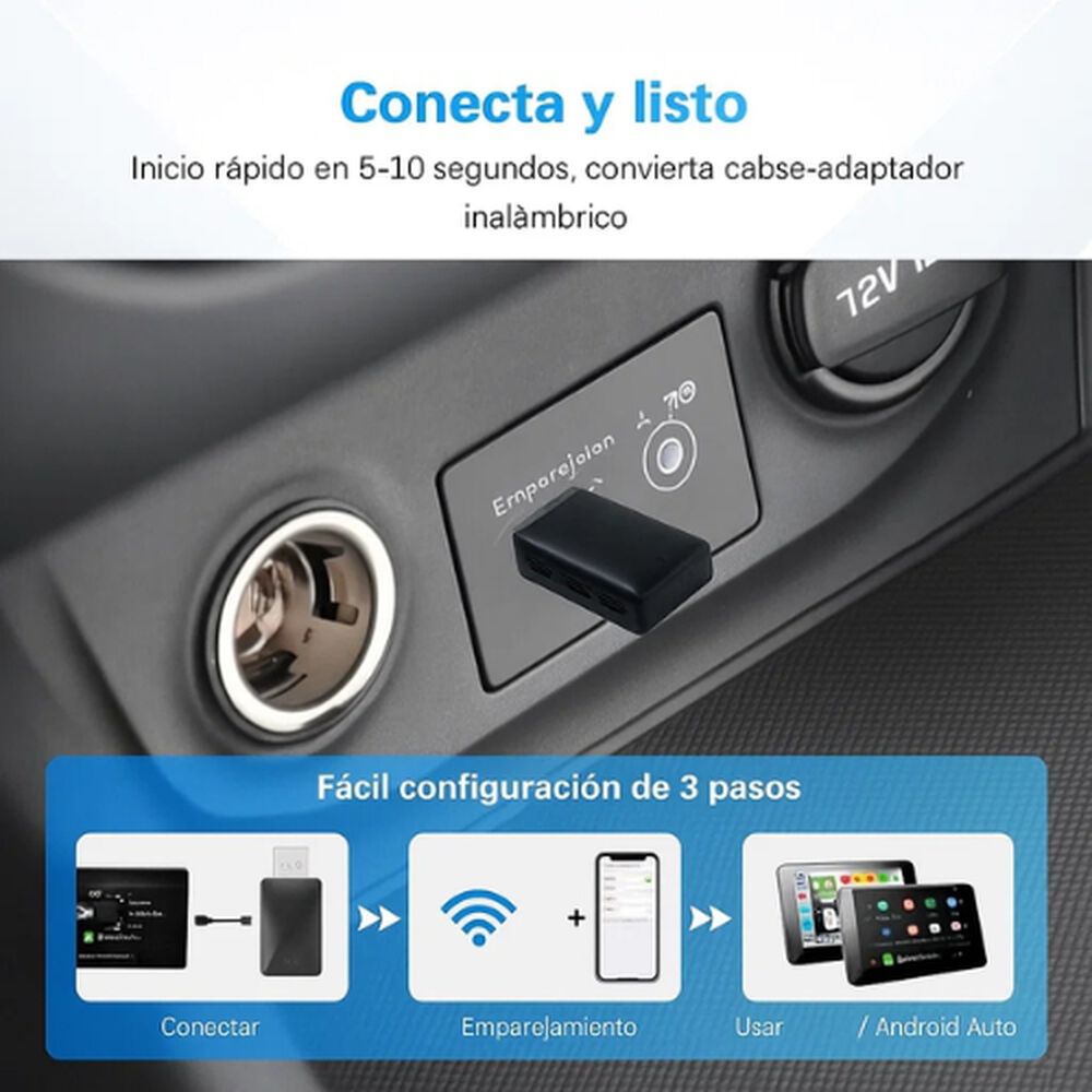 Adaptador Carplay Inalambrico Usb Conexión Automática image number 4.0
