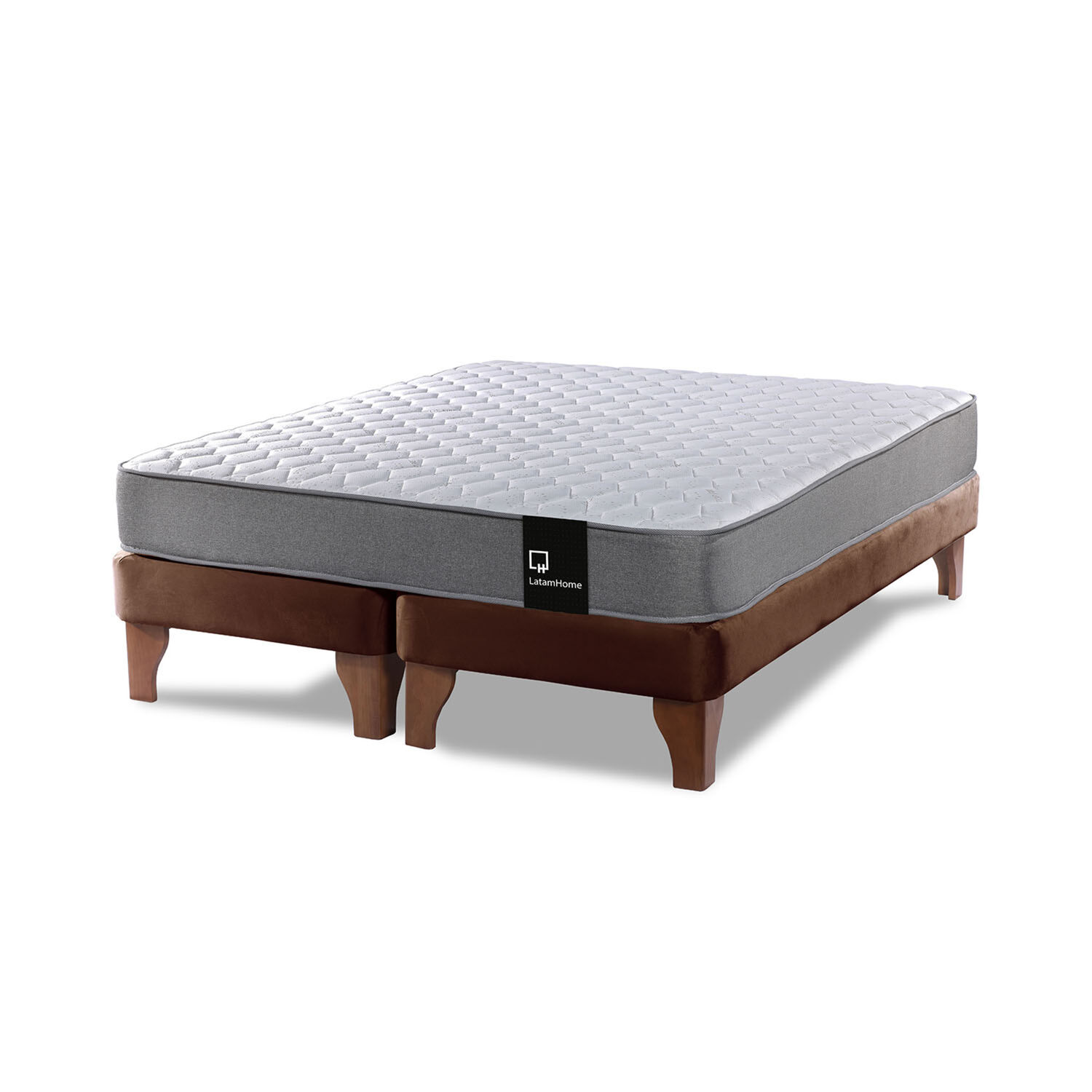 Cama Europea Zen Best Tela Velvet Chocolate 2 Plazas image number 1.0