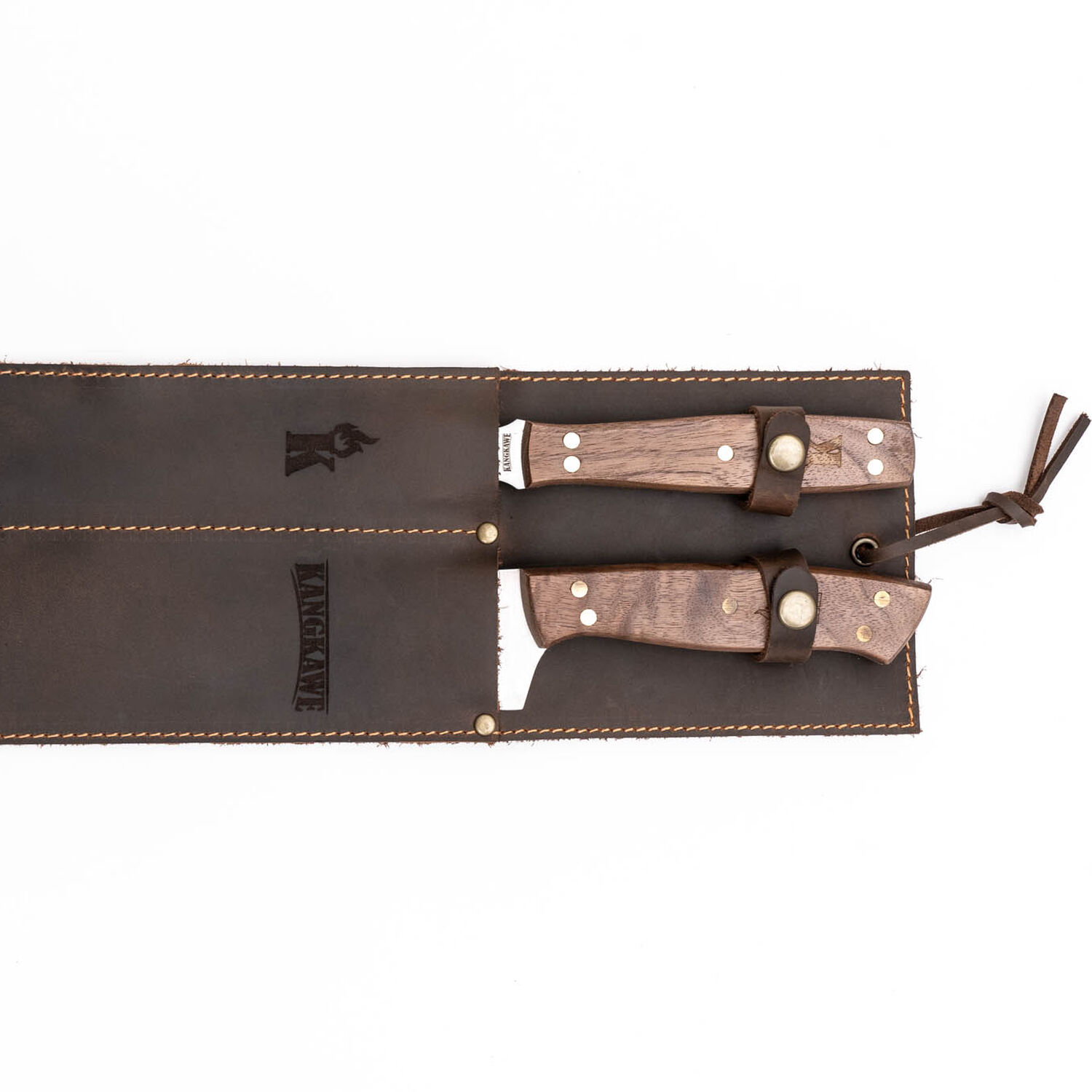 Set Parrillero: Tenedor + Cuchillo Con Funda De Cuero Caf&eacute; image number 2.0