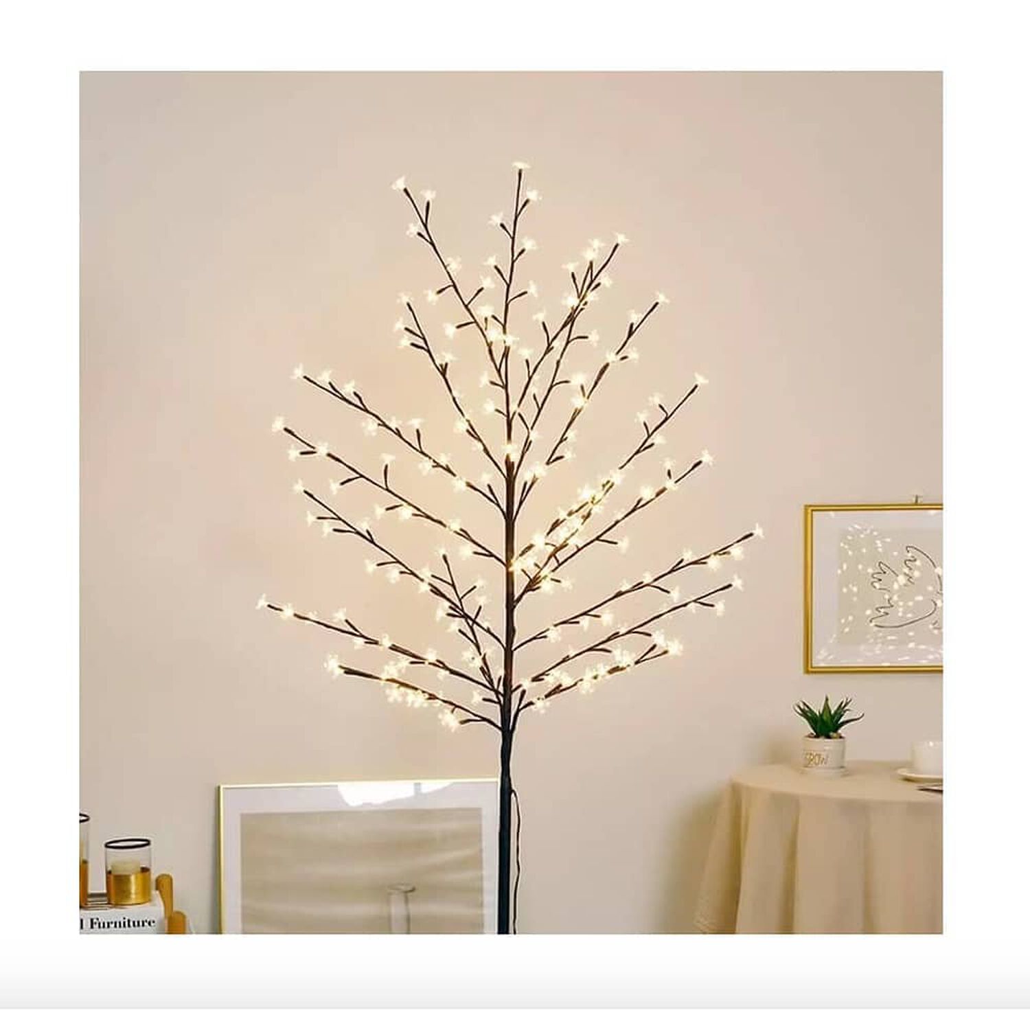&Aacute;rbol De Pascua Ramas 1.5mts Luces Led Calidas En Las Ramas image number 1.0