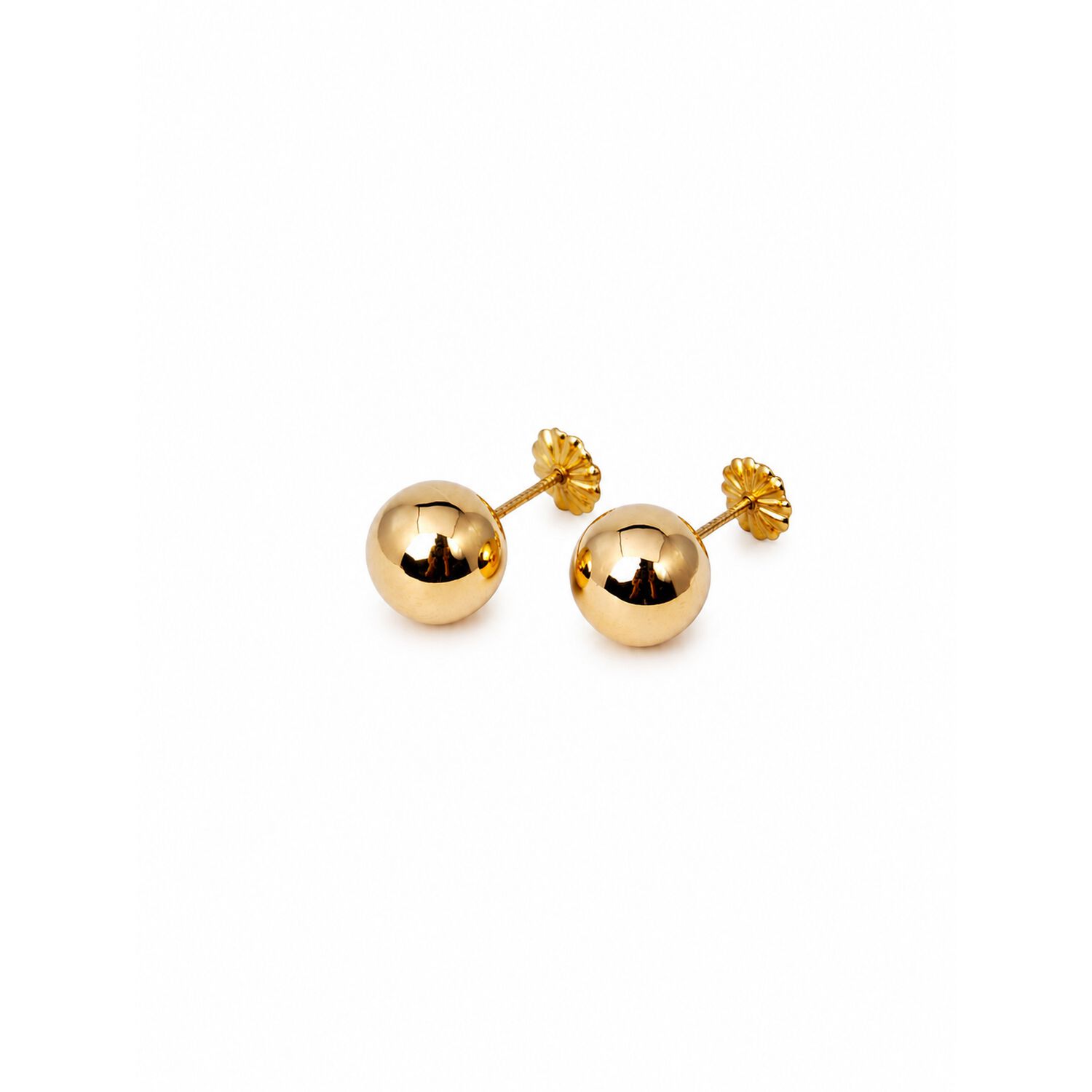 Aros Bolita 10mm N8 Oro 18k Atornillados 2.2gr Regalo Mujer Dorado image number 0.0