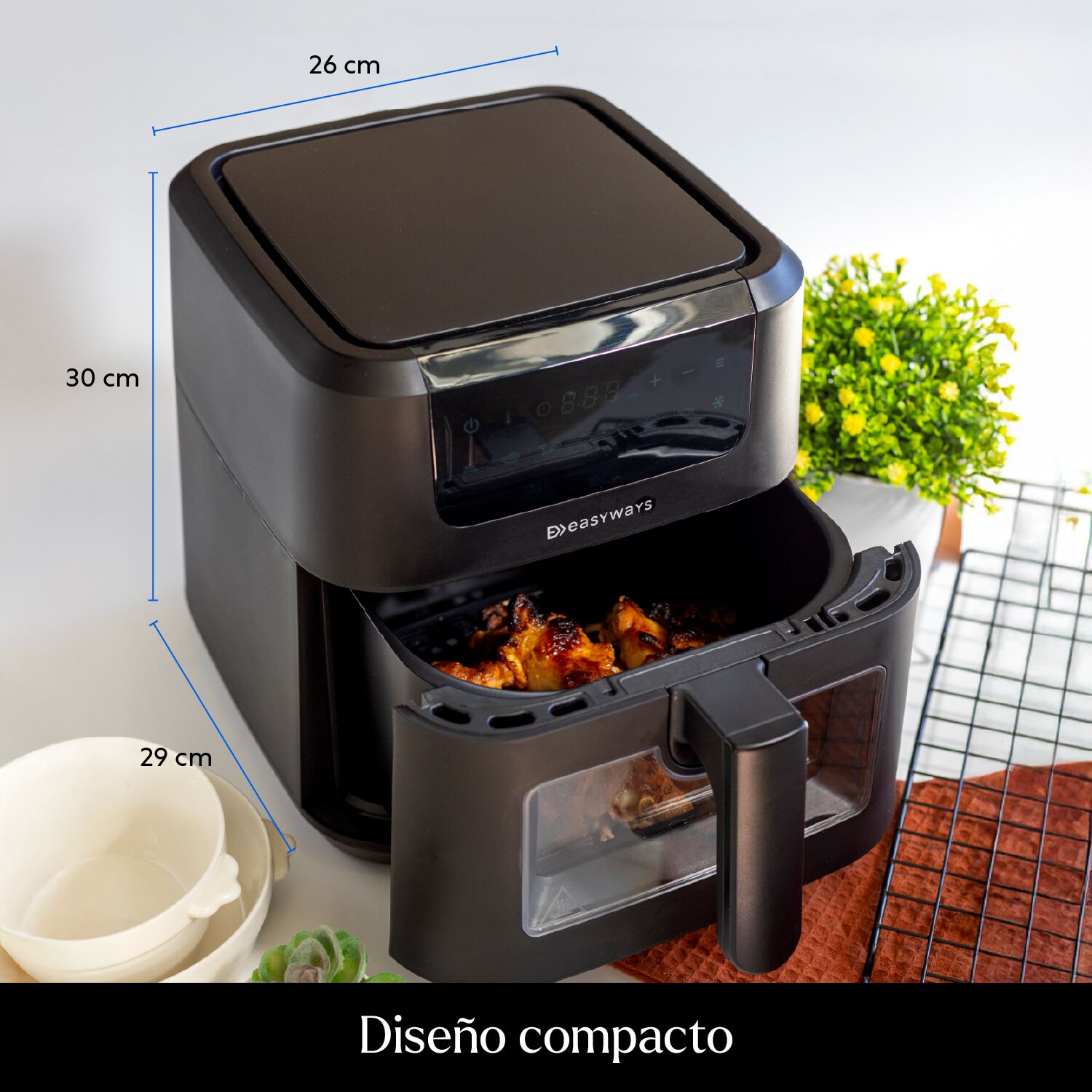 Freidora De Aire Chic Prime 5l Ventana De Vidrio Easyways image number 8.0