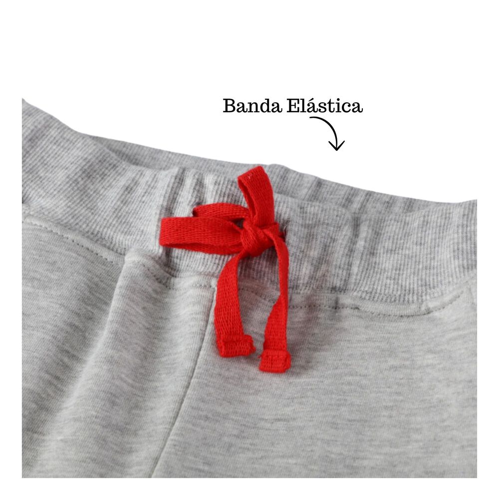 Pantal&oacute;n Buzo Ni&ntilde;o 100% Algod&oacute;n Jump Kids Gris Claro Tiburones image number 4.0