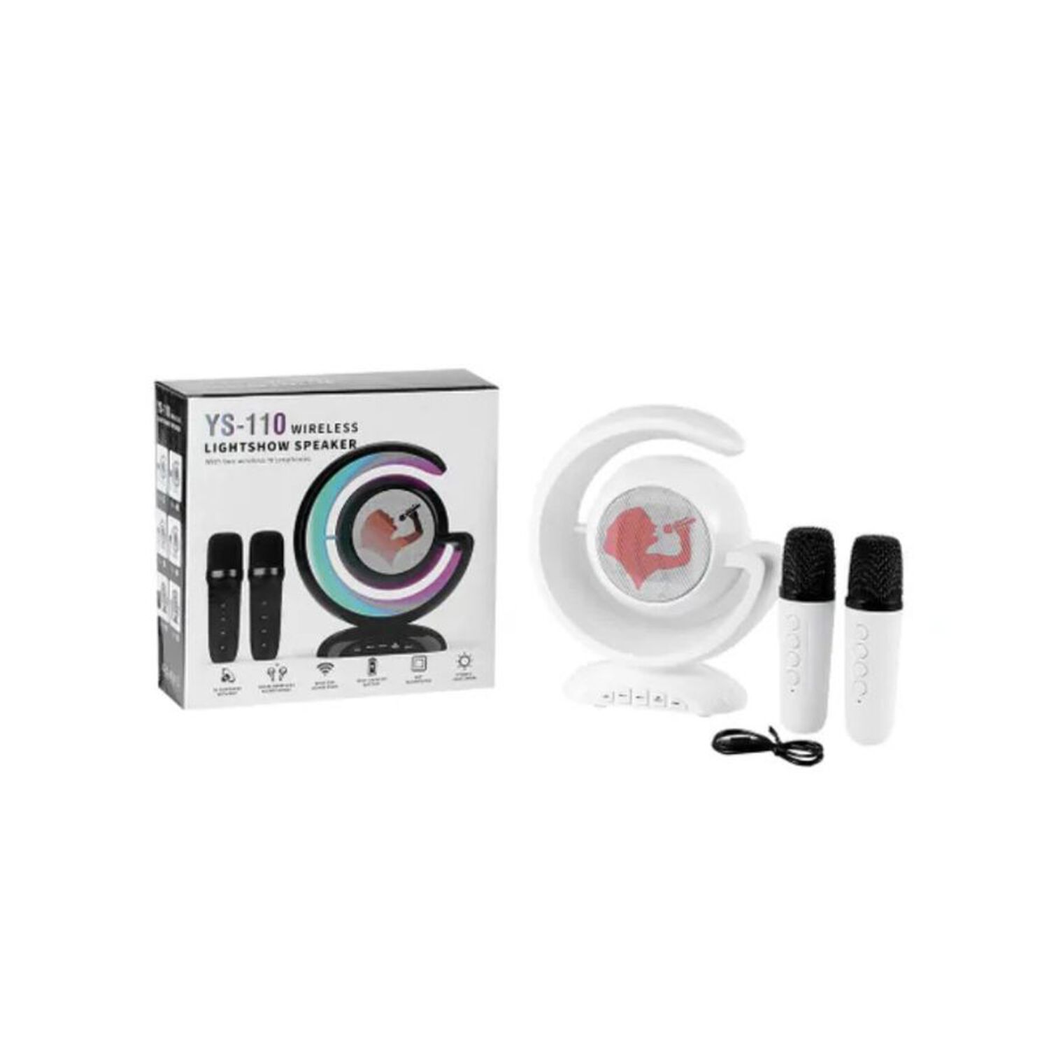Altavoz Estereo Bluetooth Karaoke Portatil Luz Led Ys-110 image number 2.0