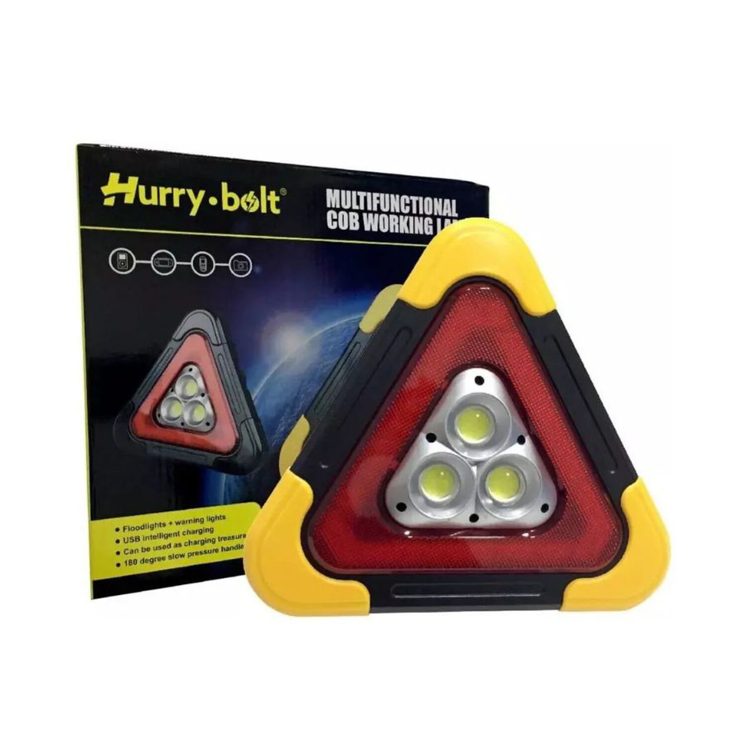 Linterna Foco De Emergencia Triangular Led Solar Auto Ruta image number 2.0
