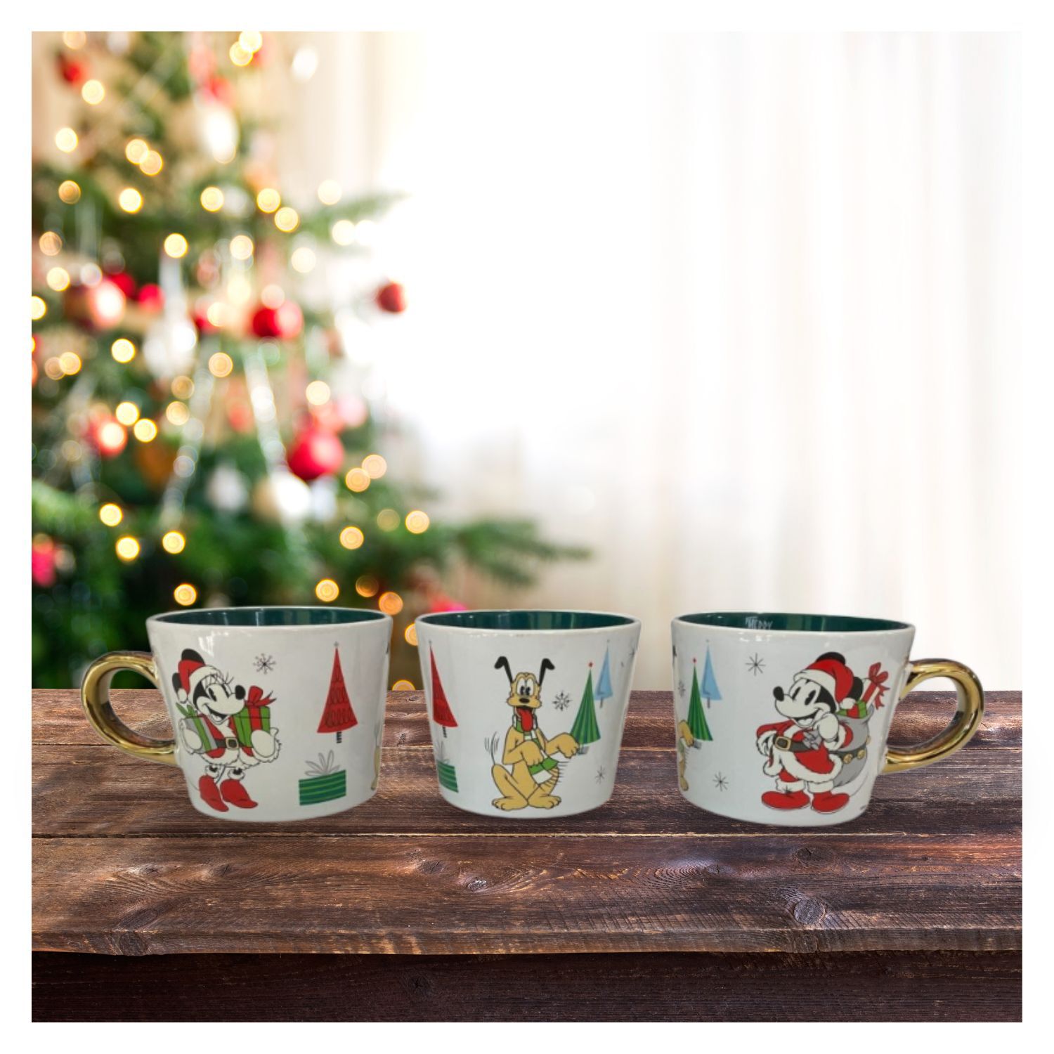 Set 3 Tazones Dise&ntilde;o Navide&ntilde;o Perro Dibujo Animado De 413ml image number 2.0