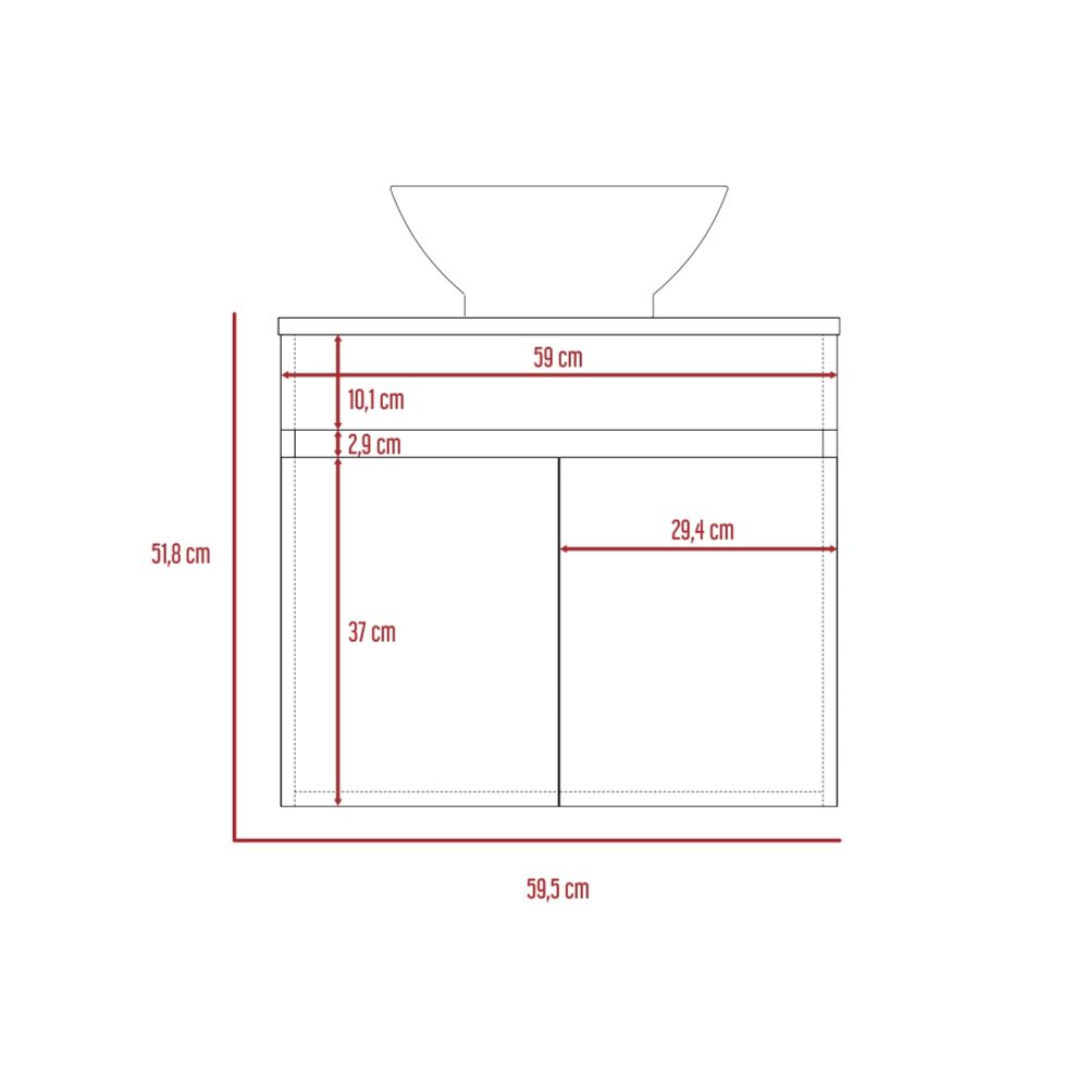 Mueble Vanitorio 2 Puerta Fm-001 Negro image number 8.0