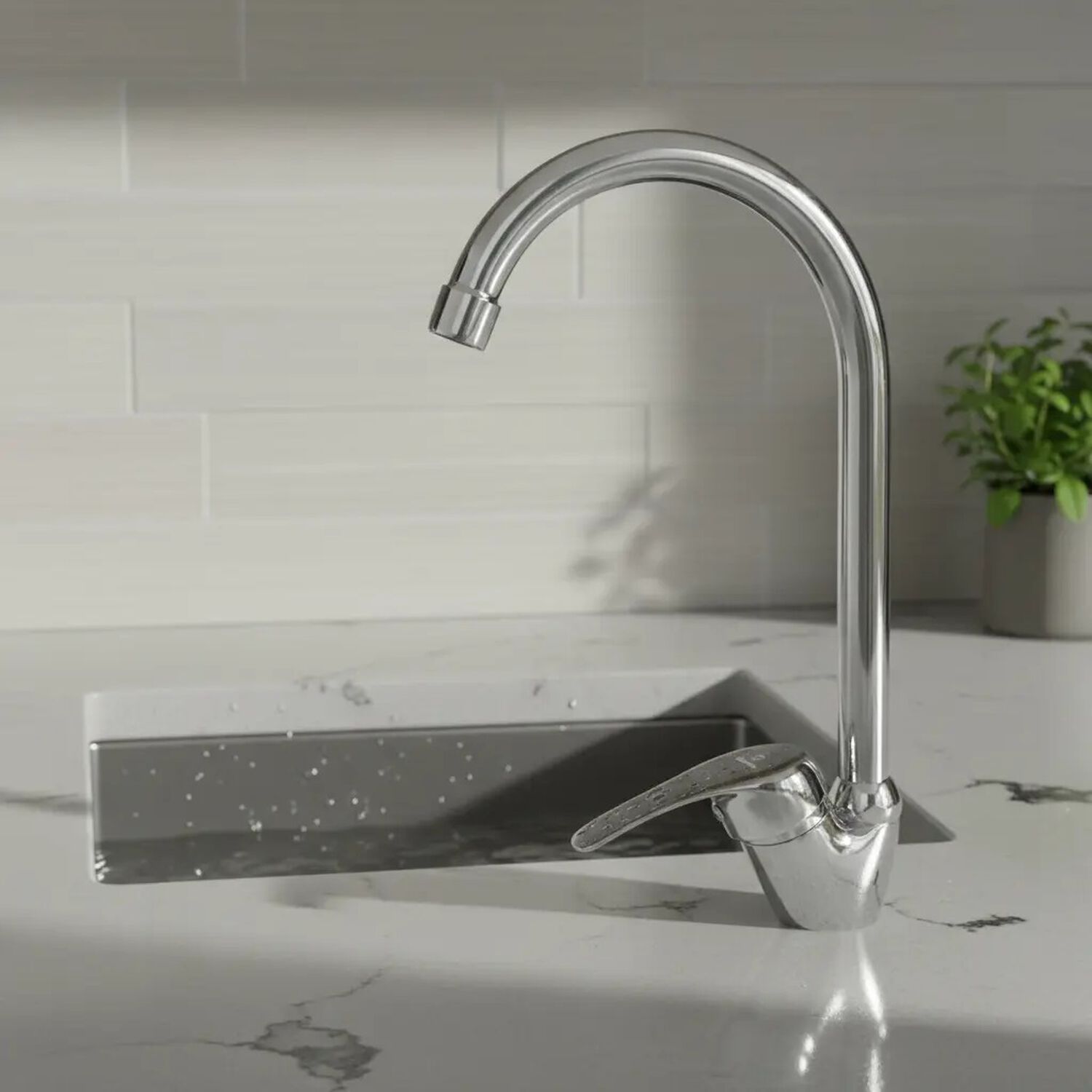 Monomando Llave Grifo Lavaplatos Cocina Cuello Cisne Colomba Taumm Cromo image number 4.0