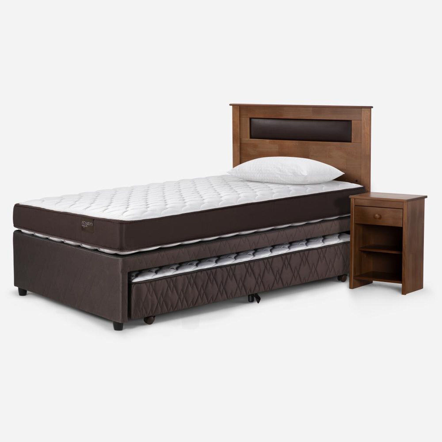 Cama Nido Rosen Ergo T / 1.5 Plazas / Base Normal + Set De Maderas Light image number 1.0