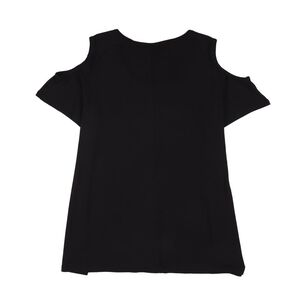 Polera Lisa Manga Corta Con Hombros Descubiertos Cuello Redondo Mujer Sexy Large