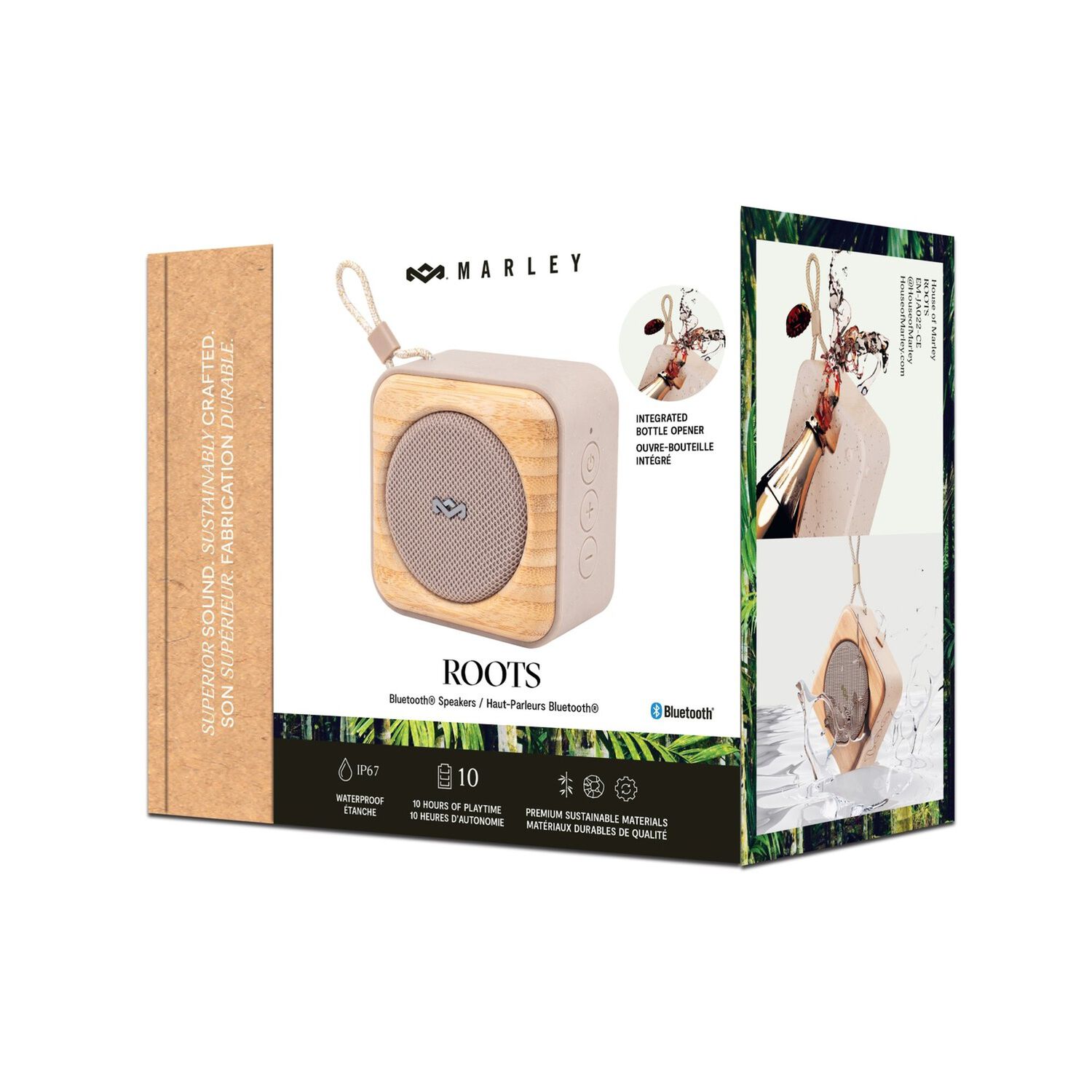 Parlante Bluetooth 5.3 Roots Crema Marley image number 7.0
