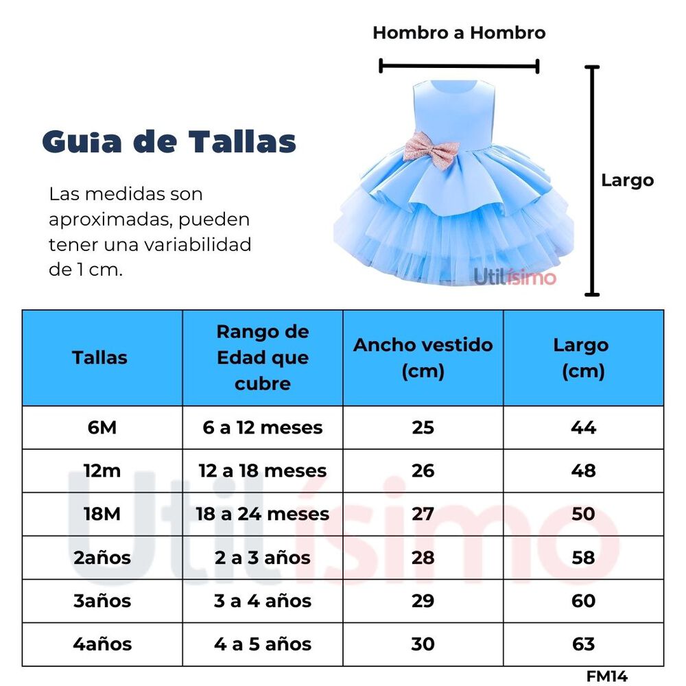 Vestido De Fiestas Con Tul Y Volantes Para Ni&ntilde;as 6 Meses A 5 A&ntilde;os Princesa Celeste image number 2.0