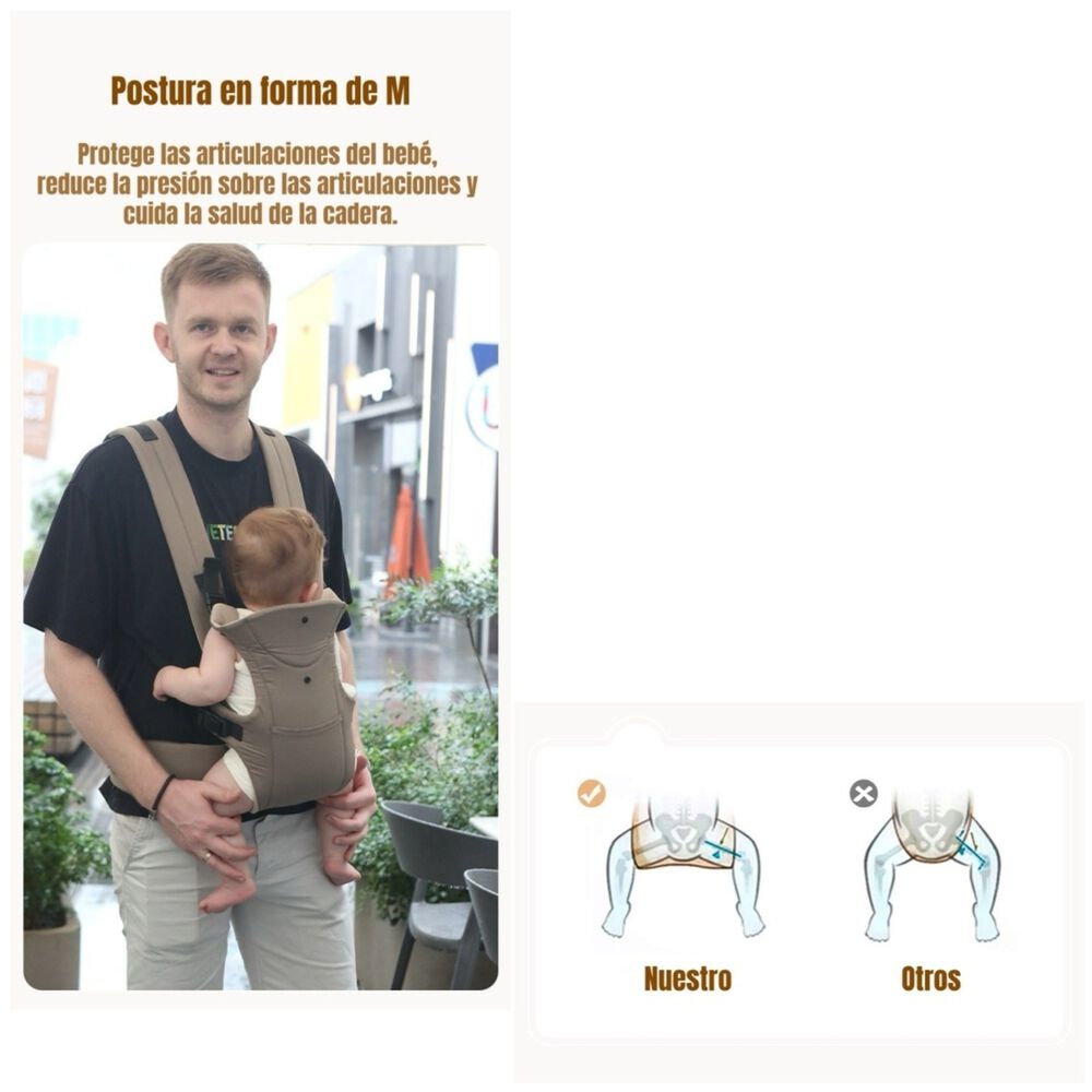 Portabeb&eacute; Ergon&oacute;mico Multifuncional Caf&eacute; Rio By Lubabycas image number 7.0