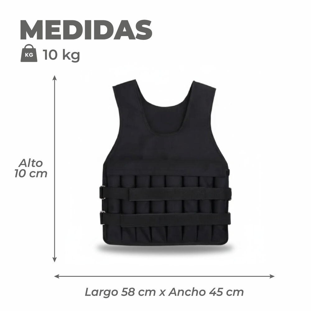 Chaleco De Peso 10 Kg Lastre Ajustable Pro Entrenamiento image number 2.0