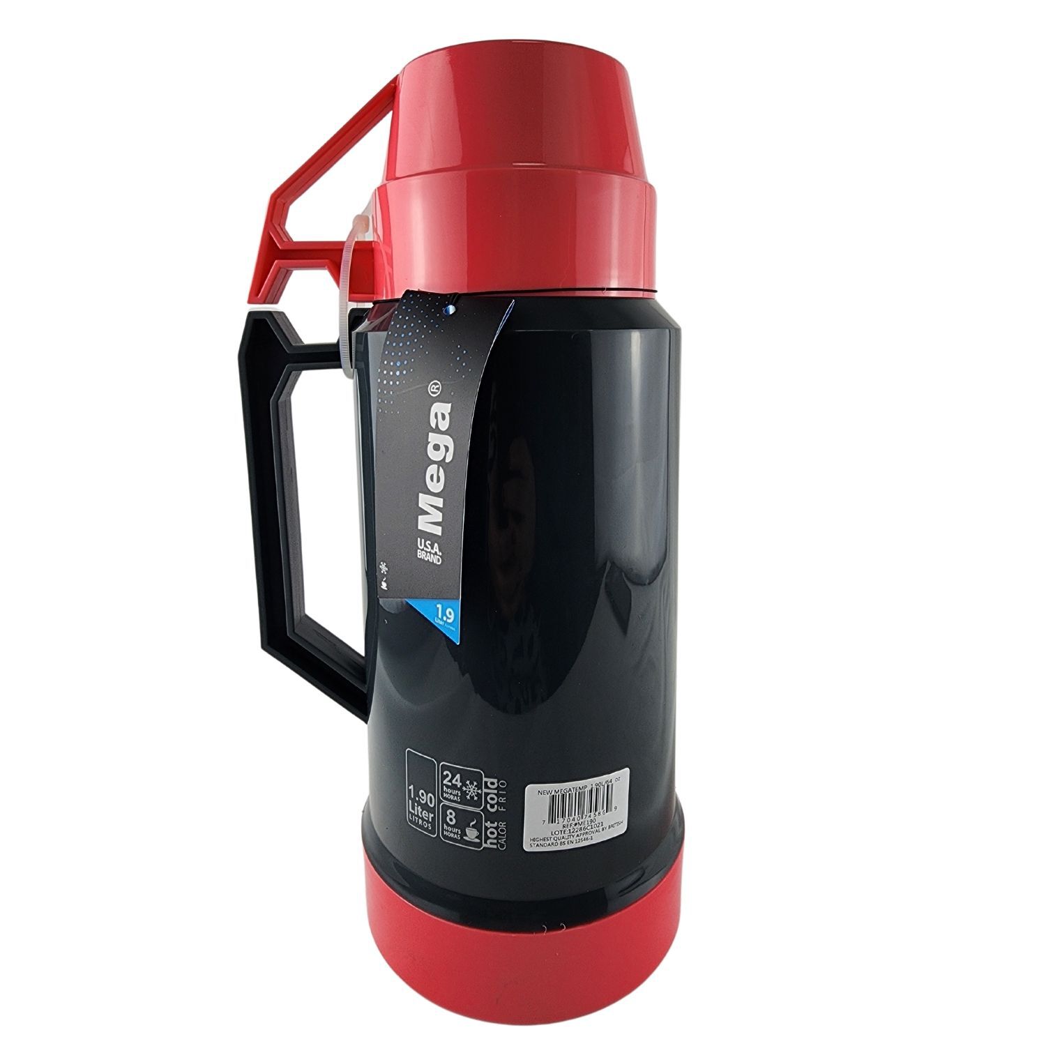 Termo Mega 1.9l New Megatemp Bebidas Calientes Frias Con Tazas Rosa image number 2.0