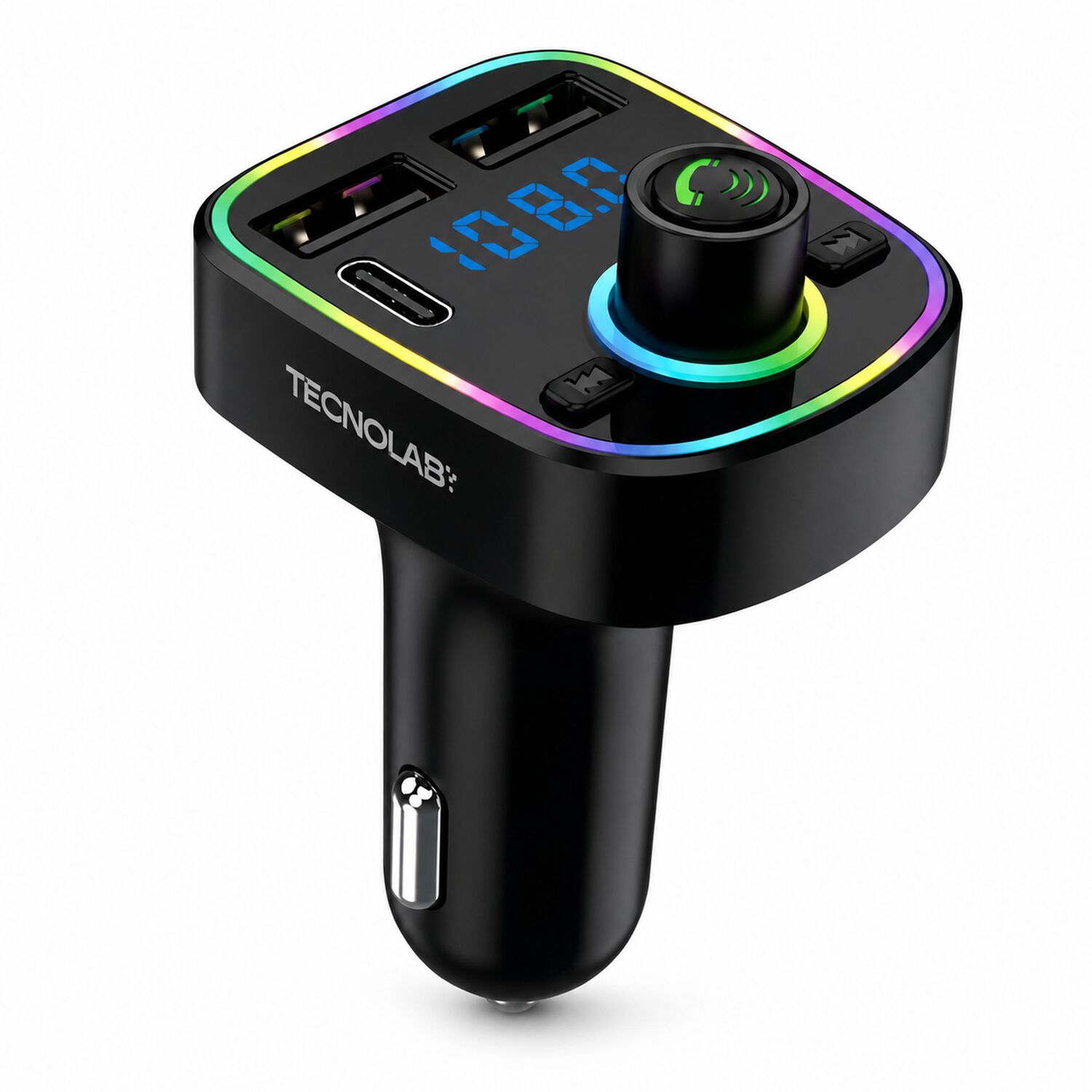 Transmisor Fm Bluetooth + Puerto Quick Charge 20w 12/24v Rgb image number 0.0