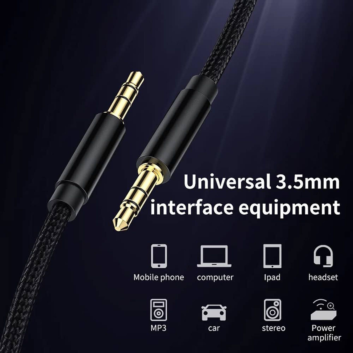 Cable De Audio Premium 1x1 Acordonado Con Textil 1.8m Hifi image number 2.0